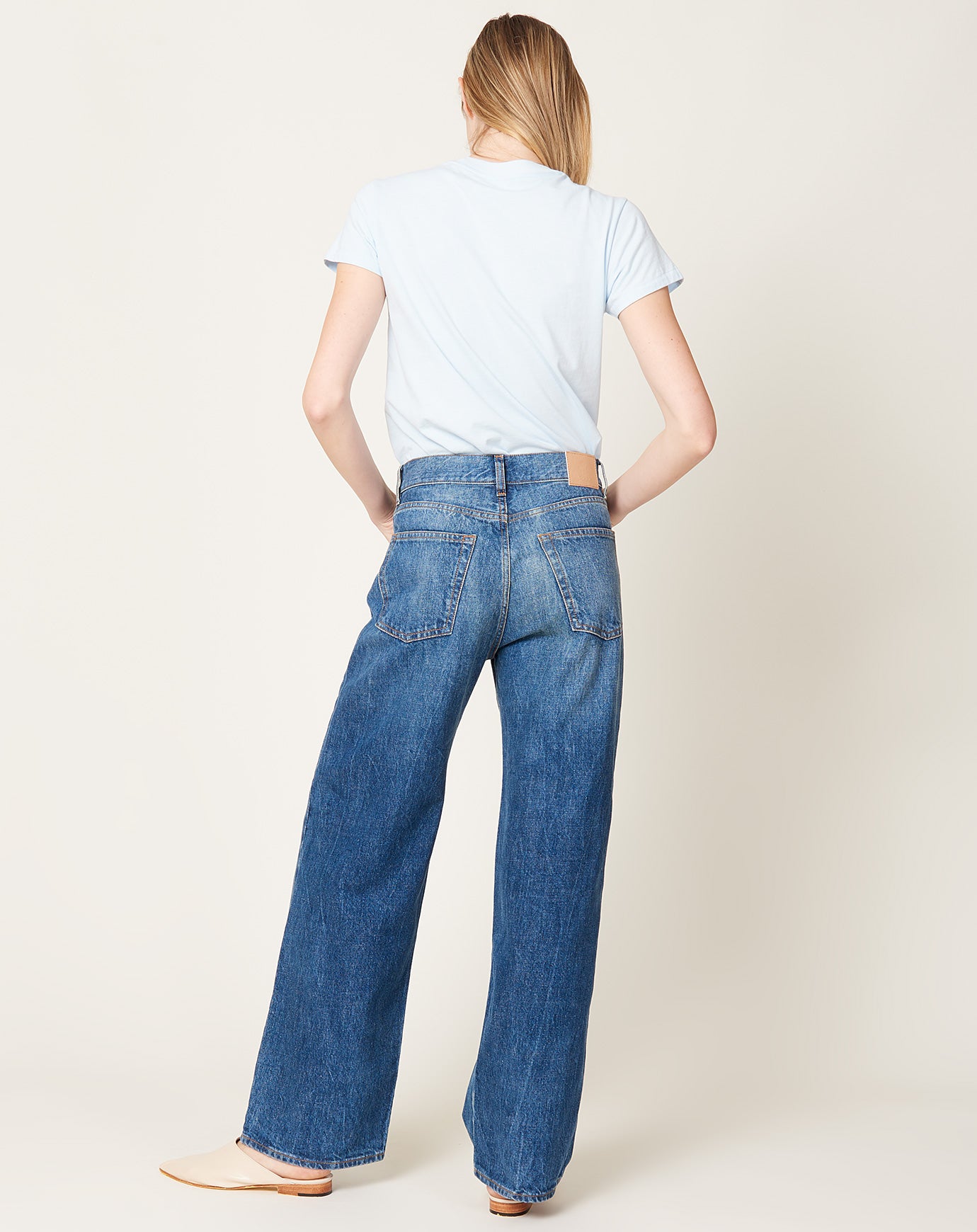 6397 Wide Jean in Marbled Blue