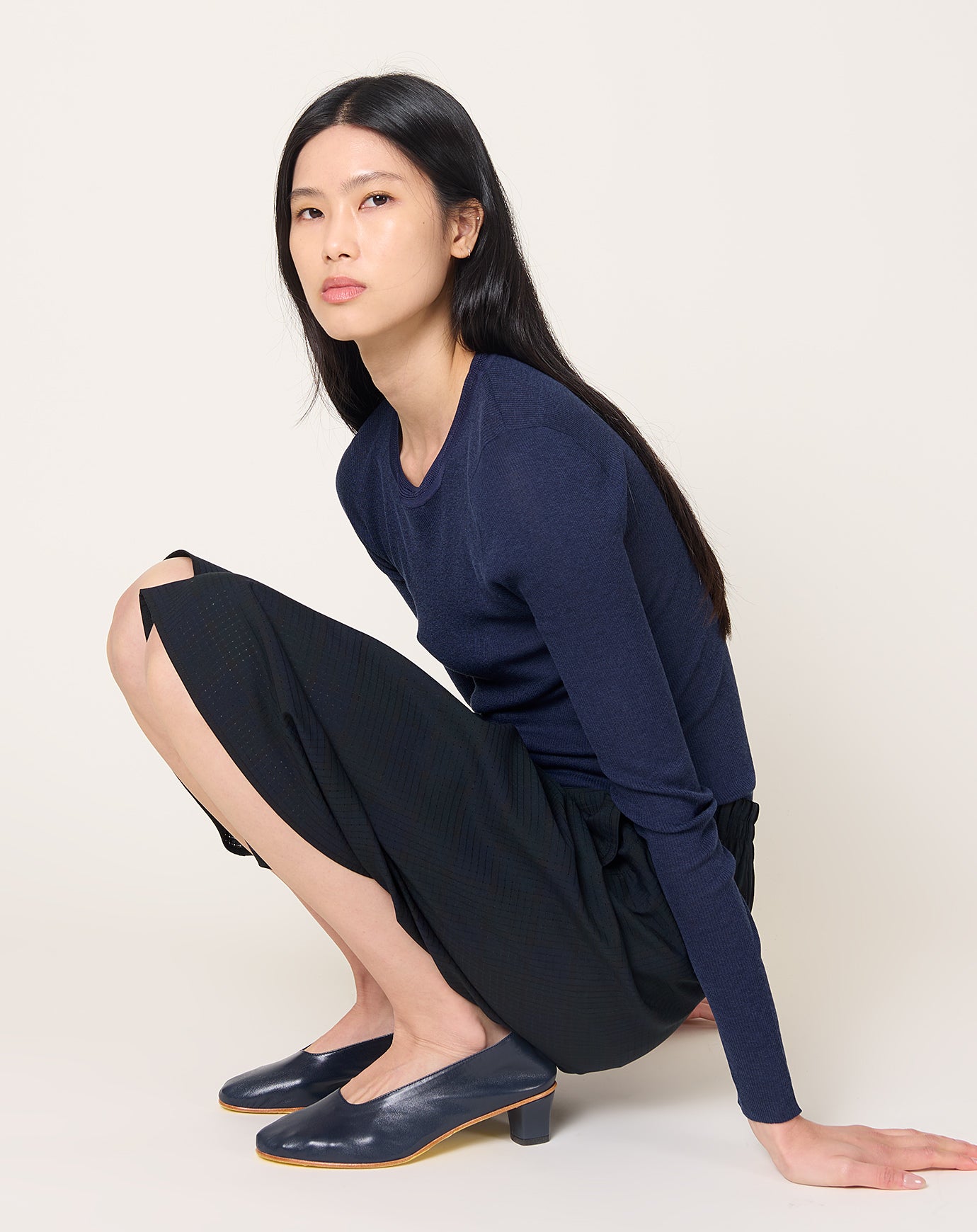 6397 Wrap Short in Navy Tartan