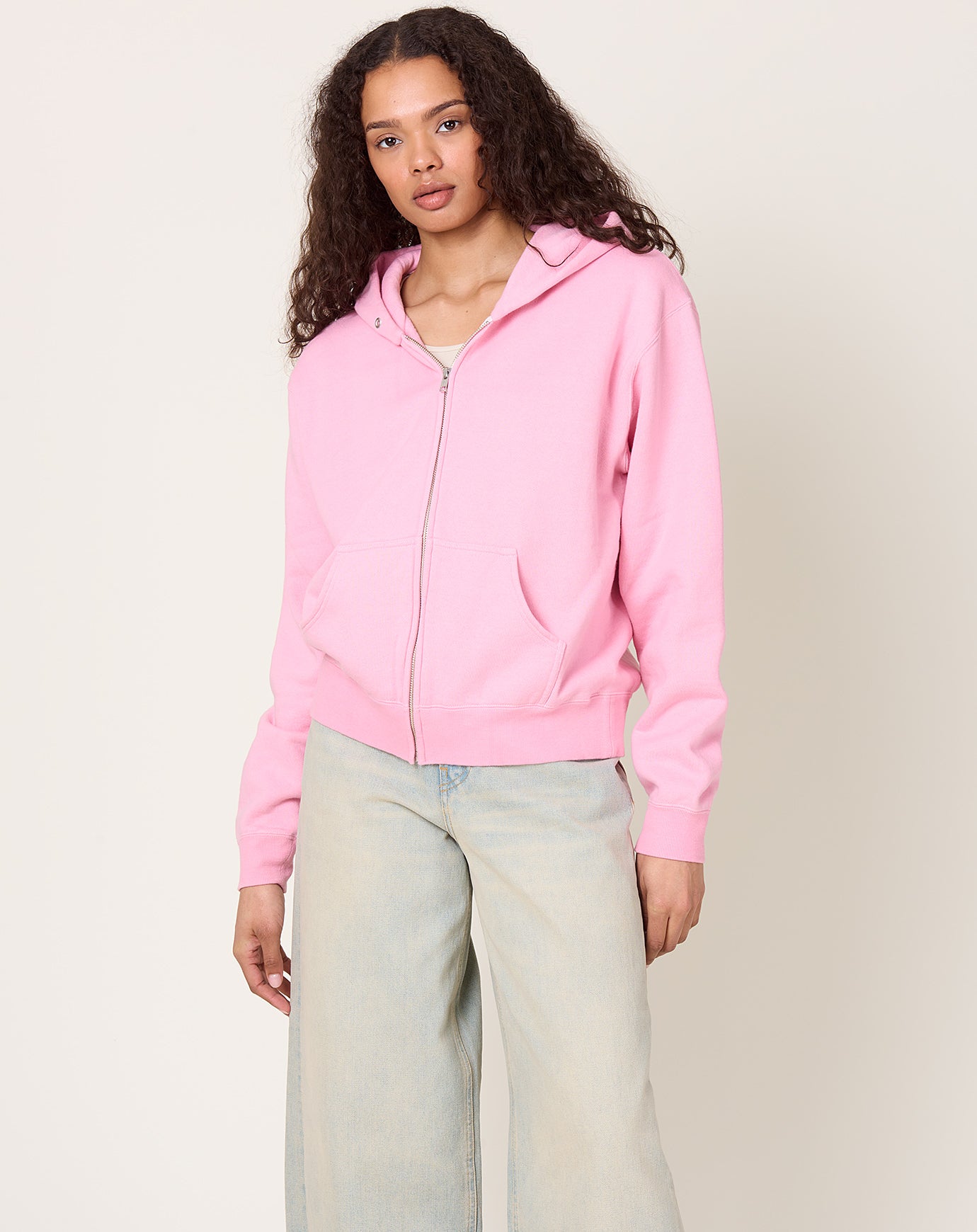 6397 Zip Up Hoodie in Pink Panther