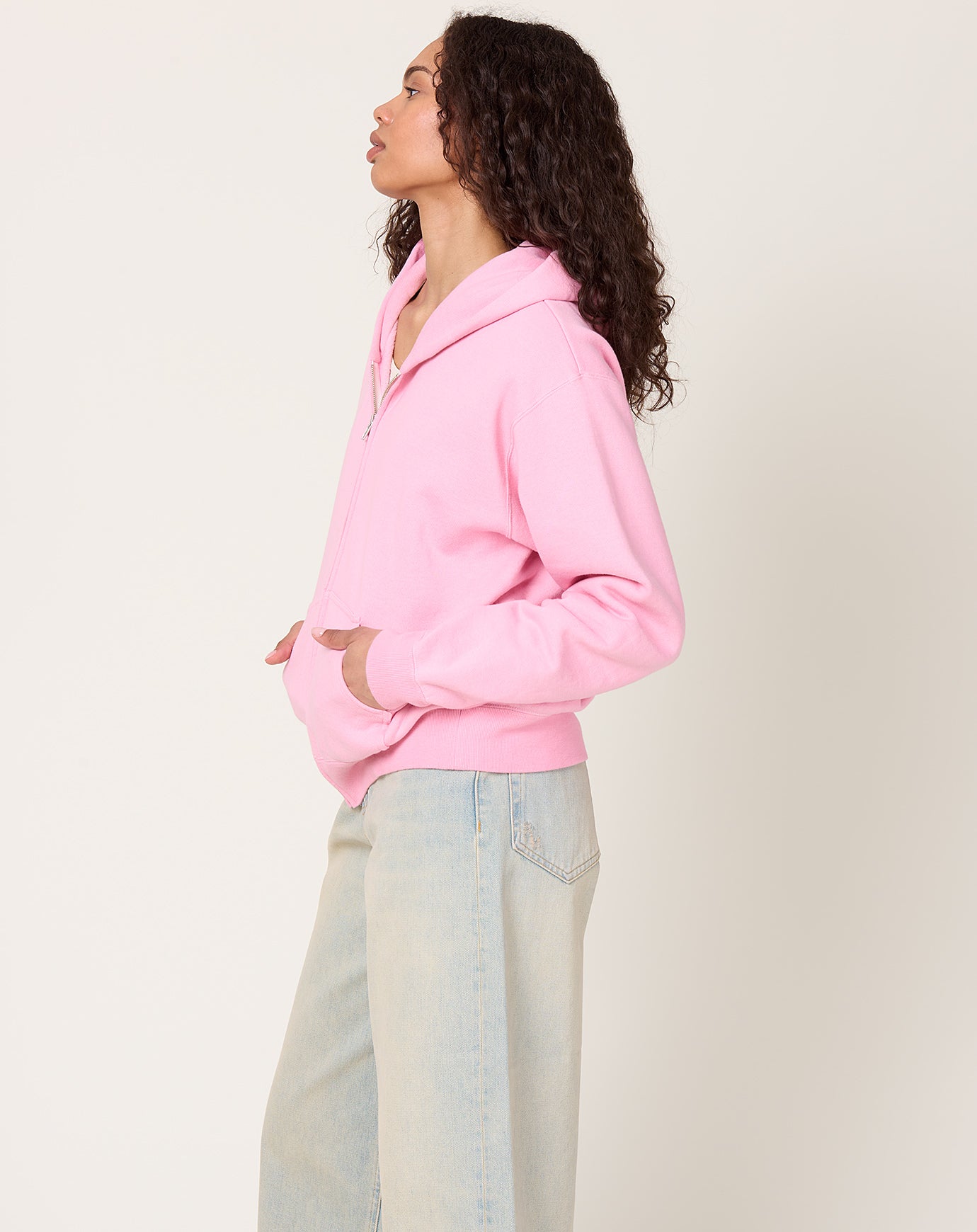 6397 Zip Up Hoodie in Pink Panther