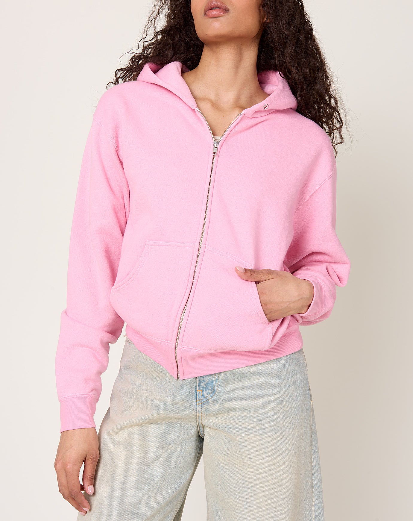 6397 Zip Up Hoodie in Pink Panther