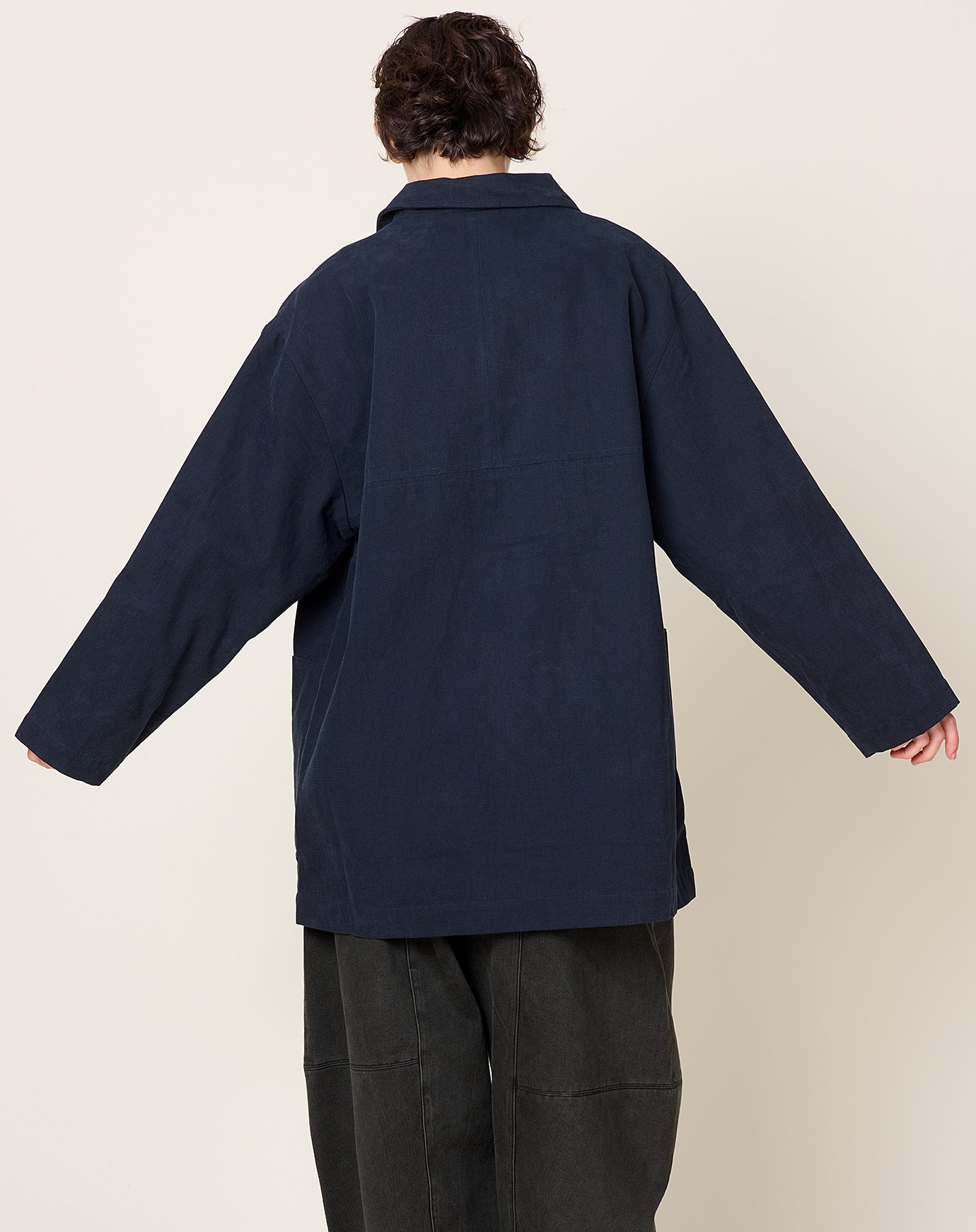 7115 by Szeki Mid-Length Chore Coat in Navy