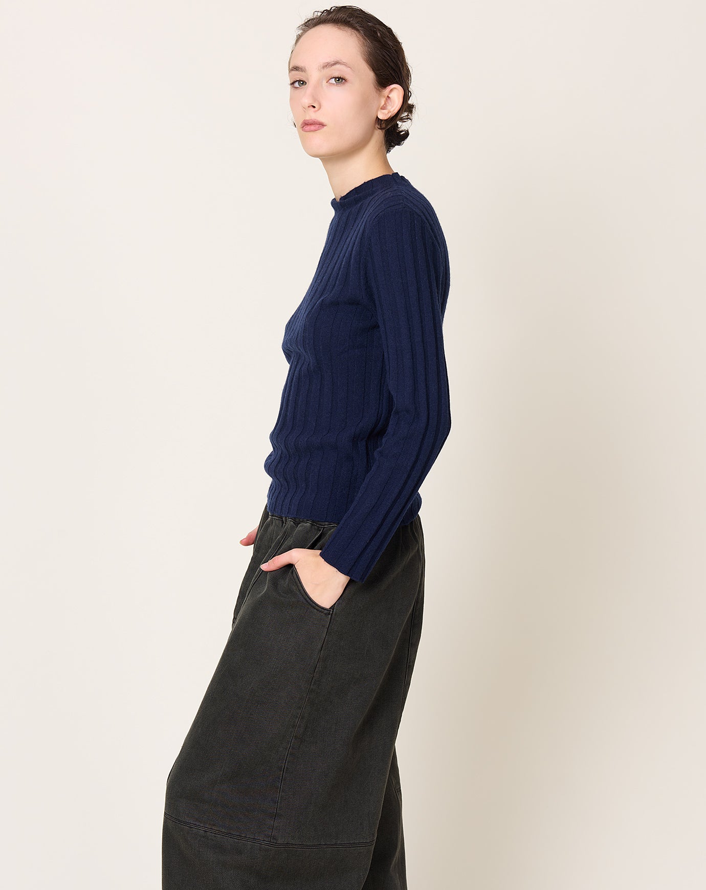 7115 by Szeki Mockneck Ribbed Long Sleeve