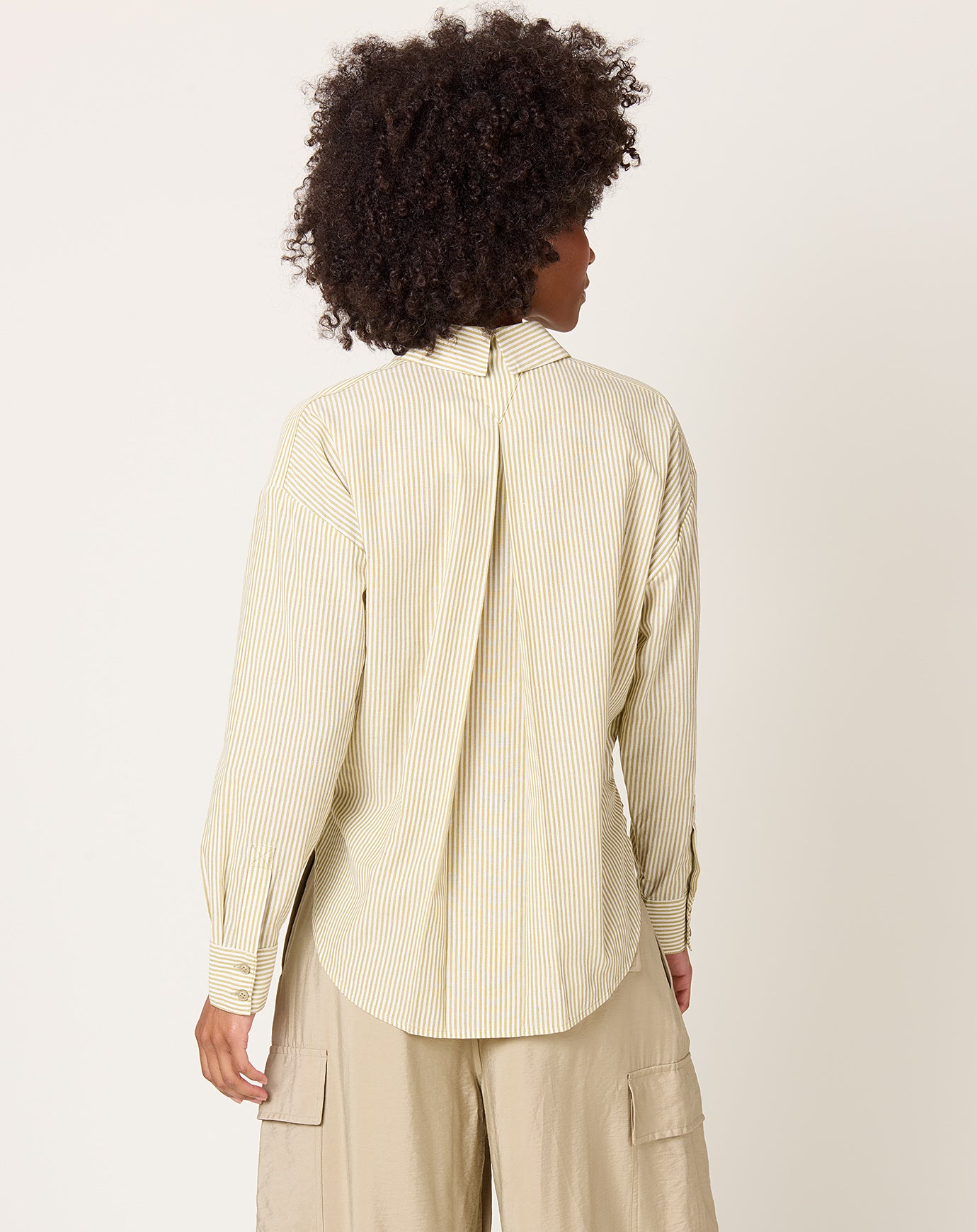 7115 by Szeki Striped Dolman Shirt in Mustard