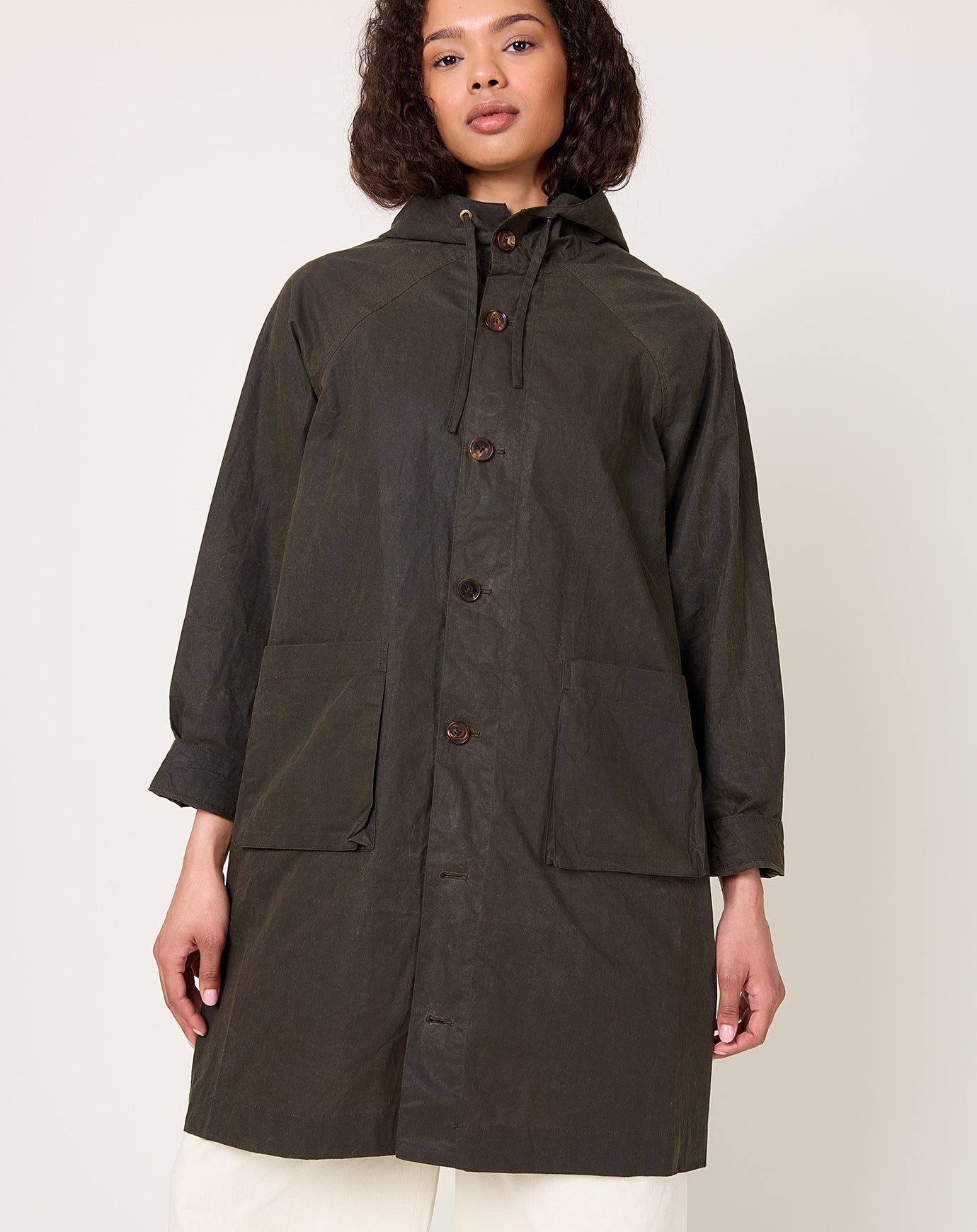 7115 by Szeki Waxed Forest Jacket in Deep Olive