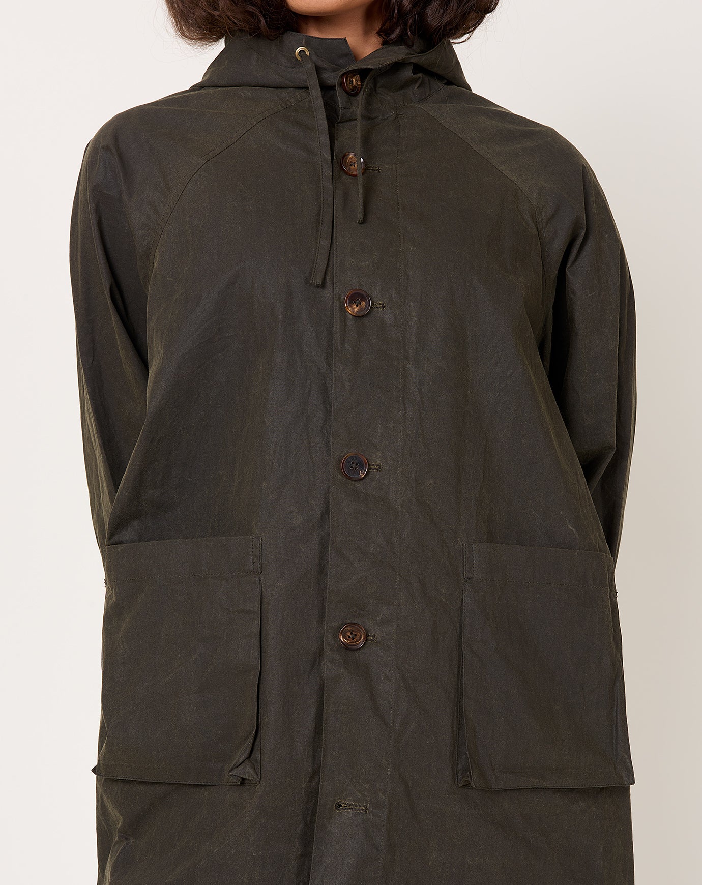 7115 by Szeki Waxed Forest Jacket in Deep Olive