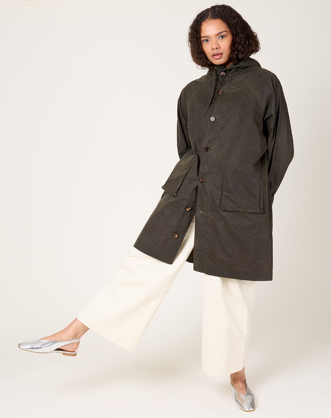 7115 by Szeki Waxed Forest Jacket in Deep Olive