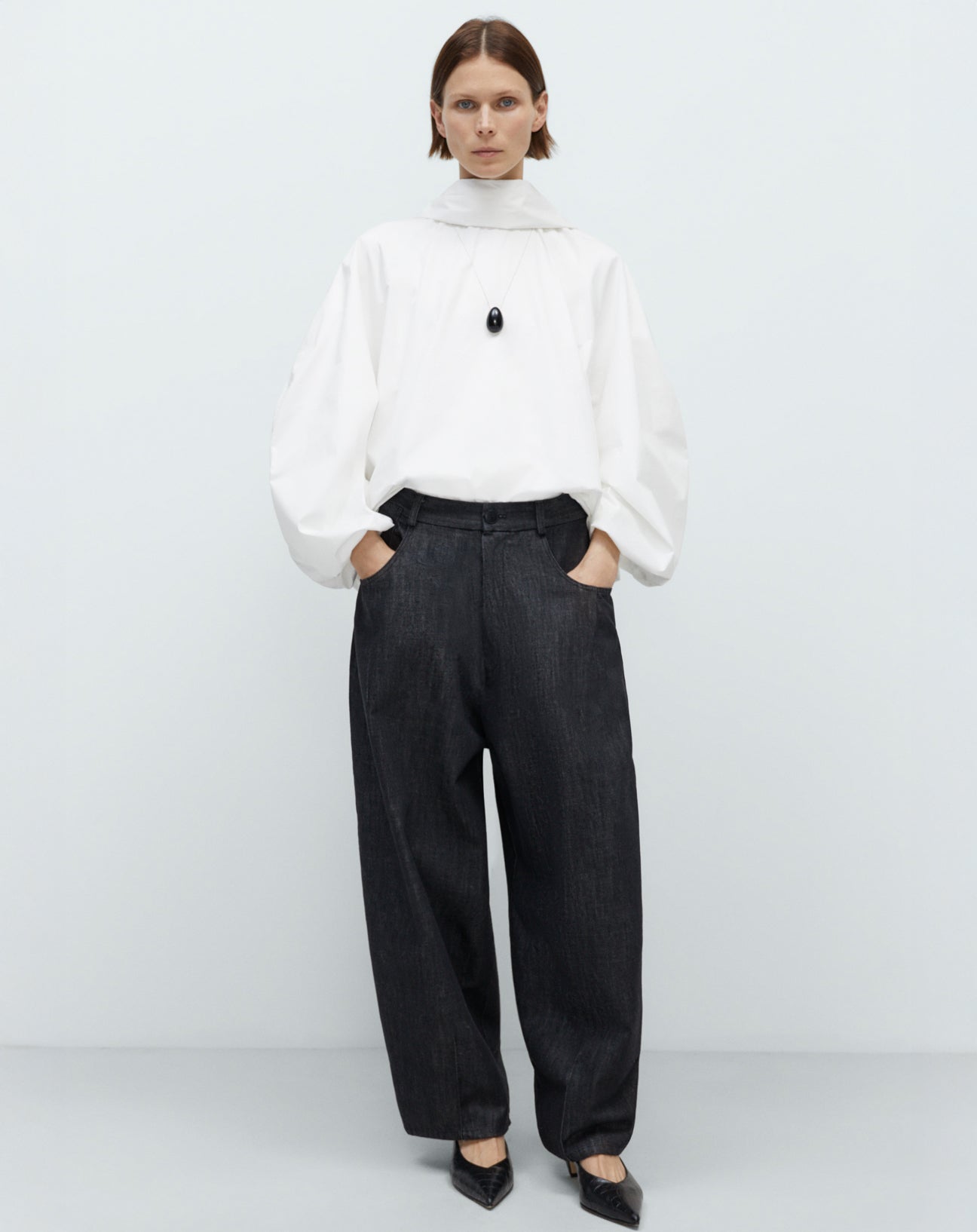 Cordera Denim Baggy Pants in Black