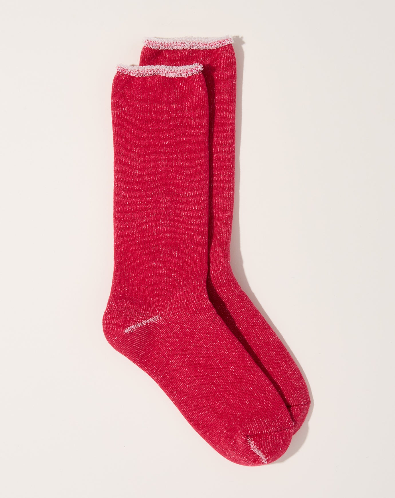 Nishiguchi Kutsushita Hakne Cotton Wool Pile Socks in Coral