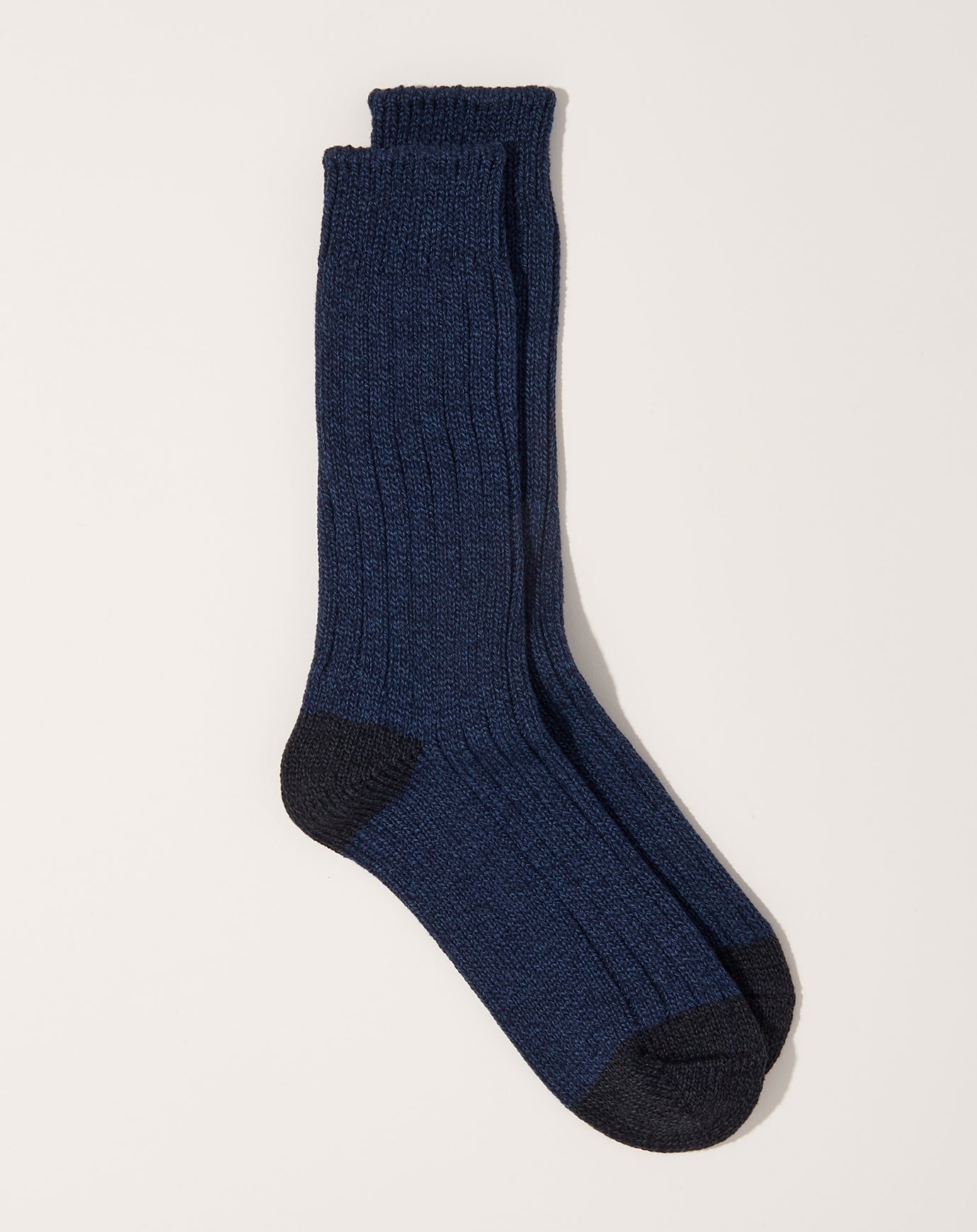 Nishiguchi Kutsushita Luxurious Cotton Ribbed Socks in Denim