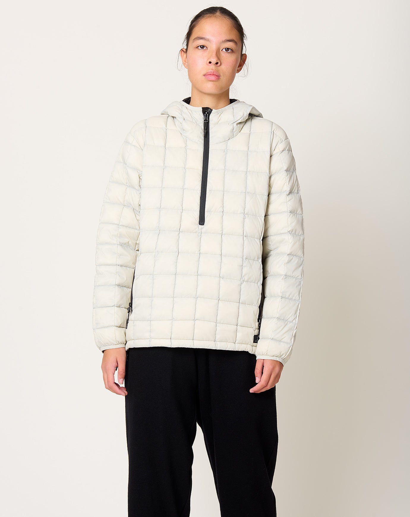 Taion Mountain Light Down Hoodie in Ice Grey