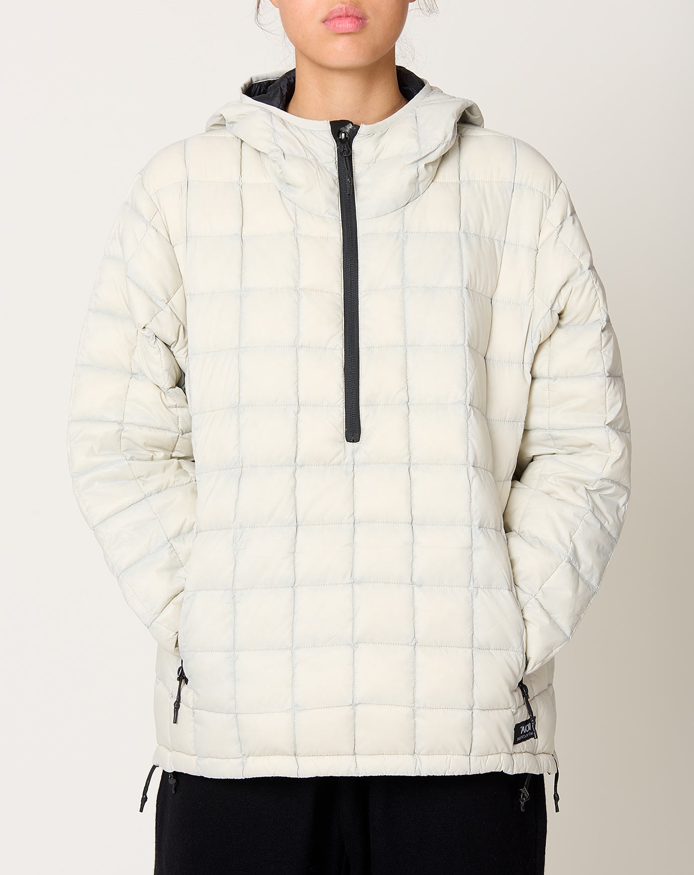Taion Mountain Light Down Hoodie in Ice Grey