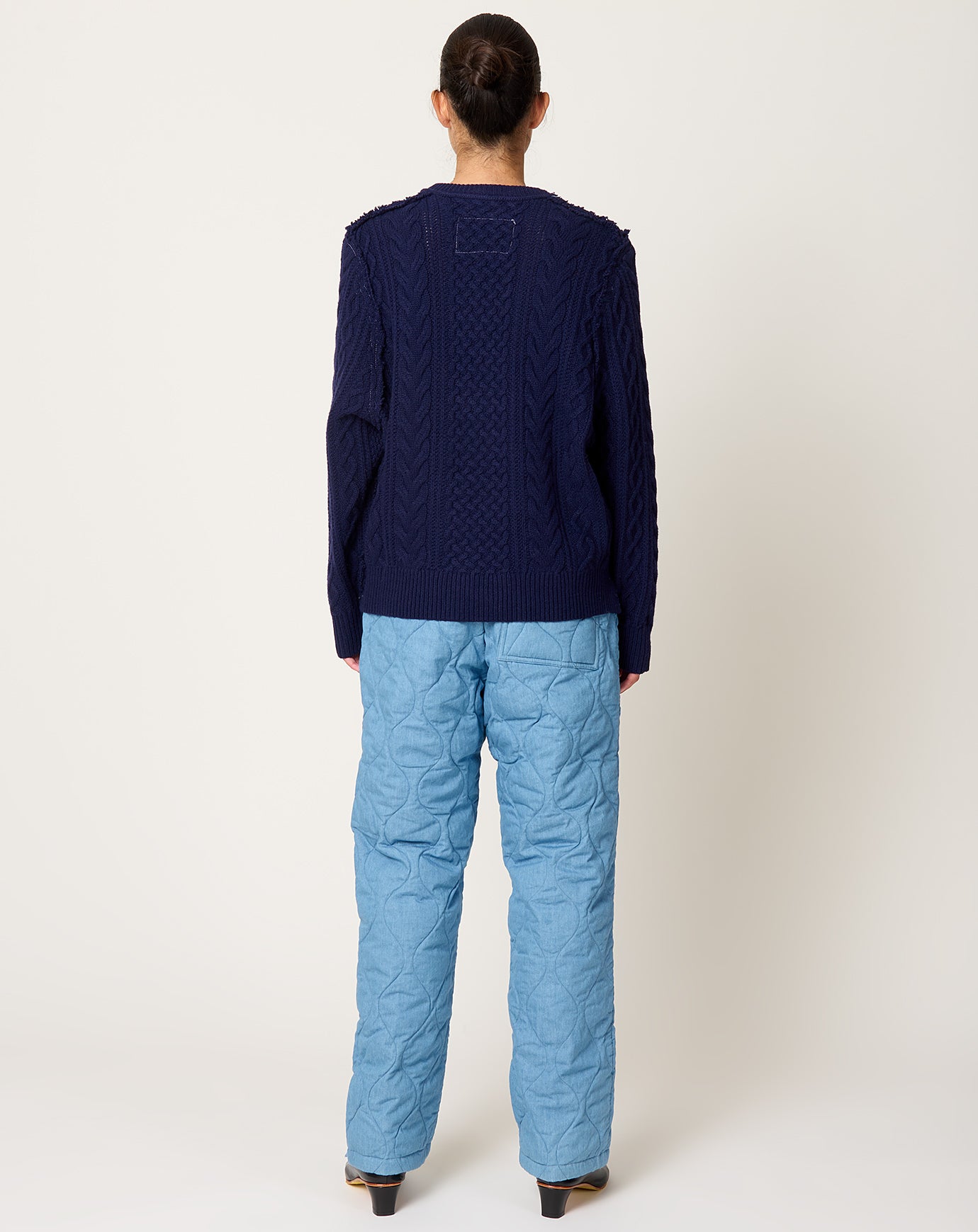 Taion Military Down Pants in Blue Denim