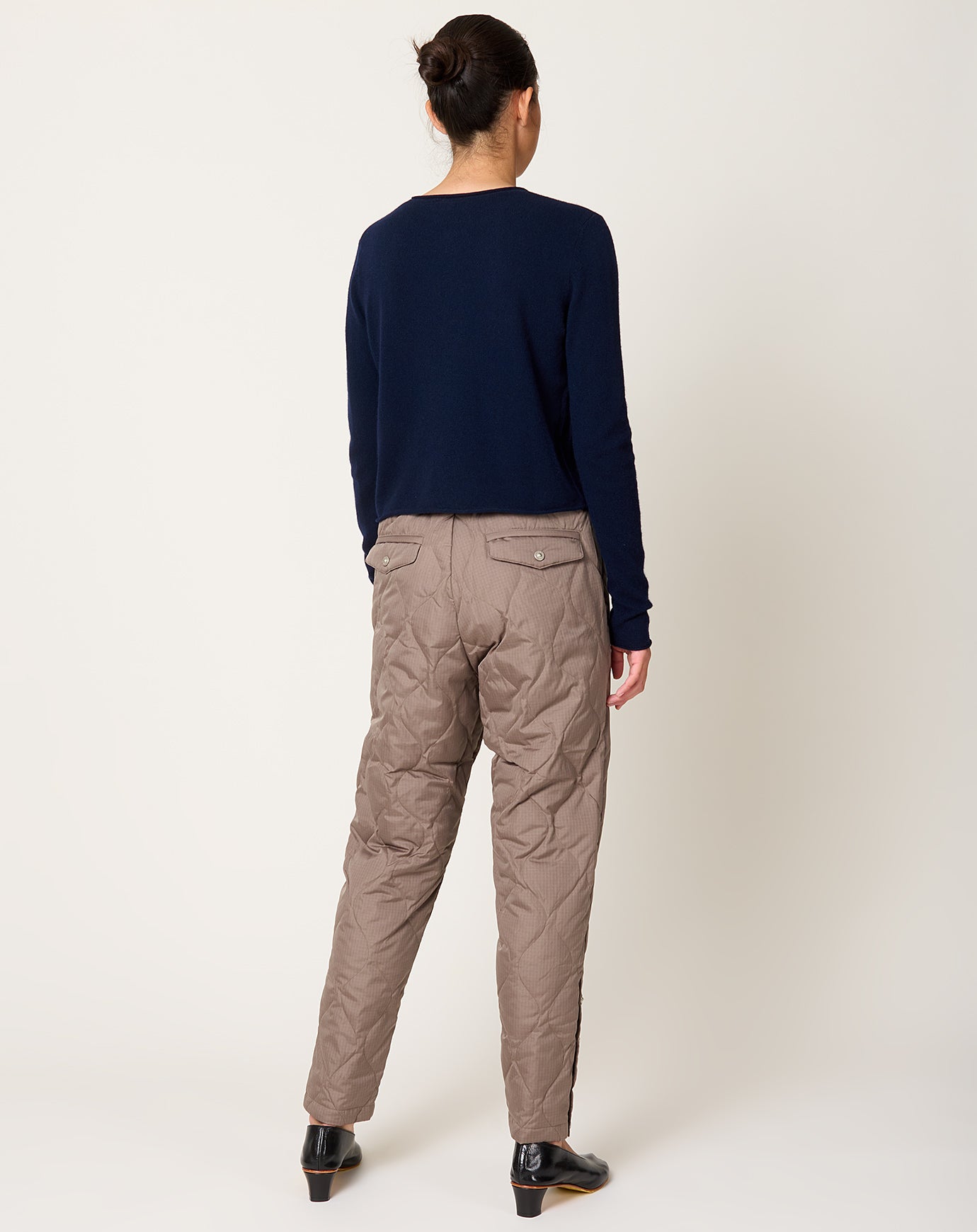 Taion Button Slit Down Pants in Dark Khaki