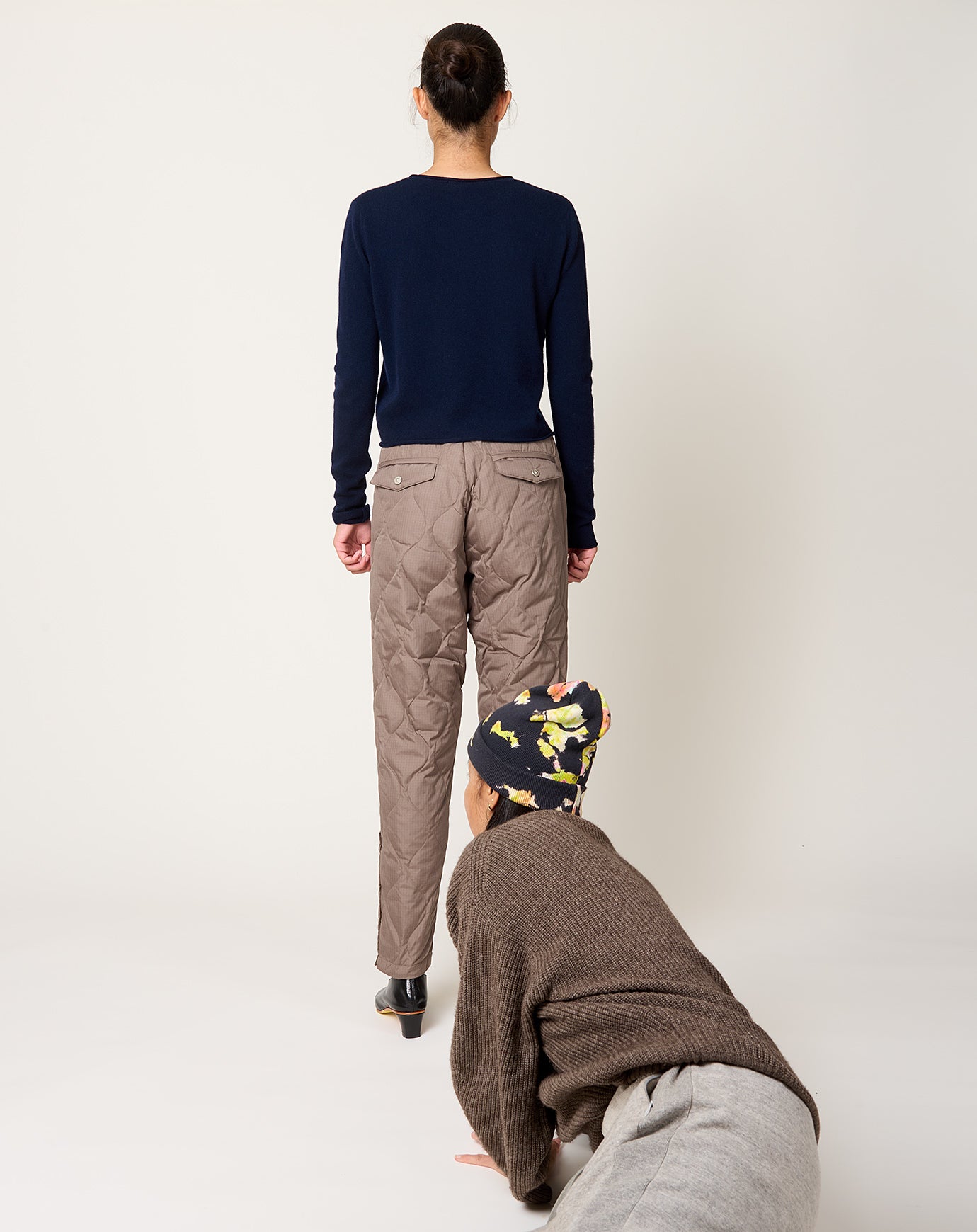 Taion Button Slit Down Pants in Dark Khaki