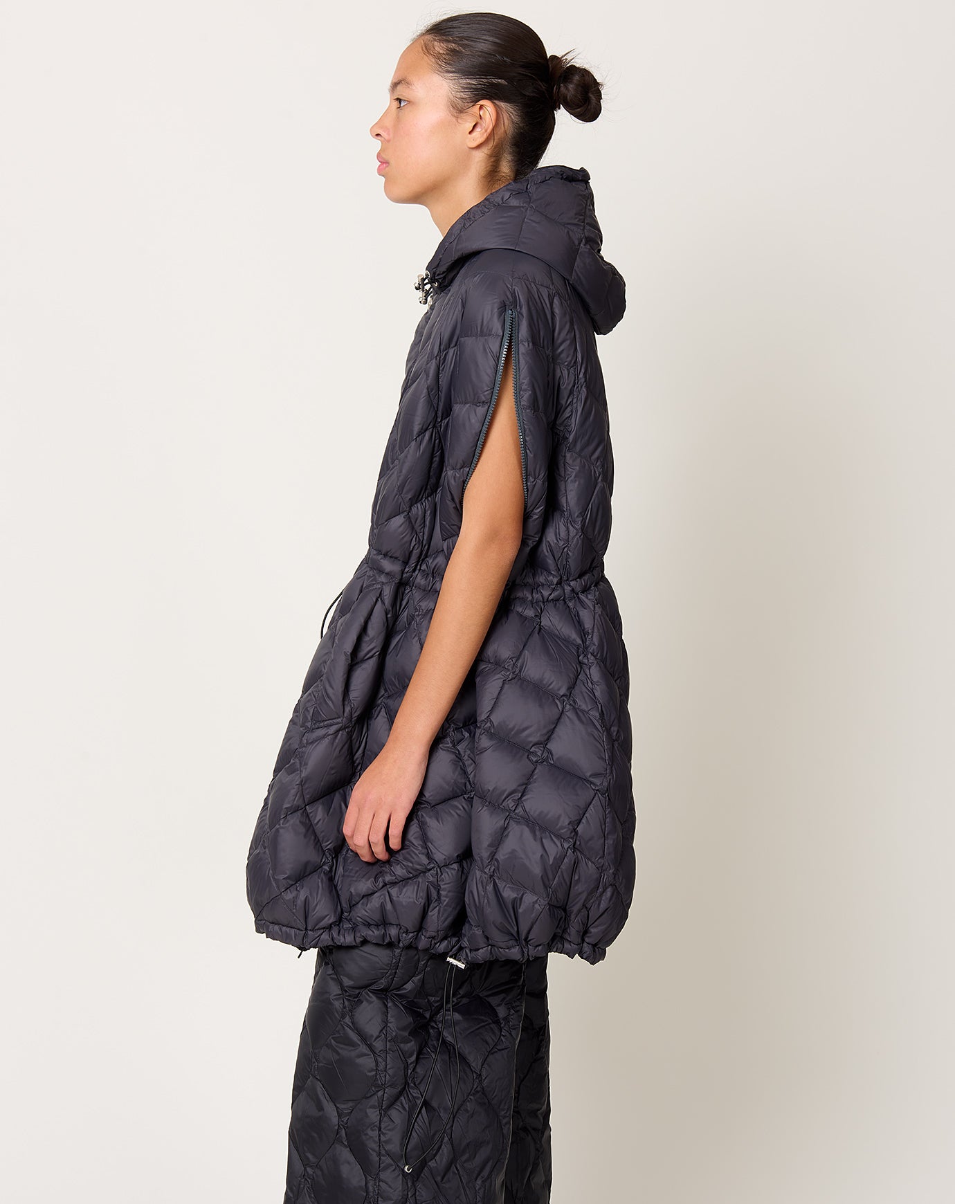 Taion City Down Cape in Dark Charcoal