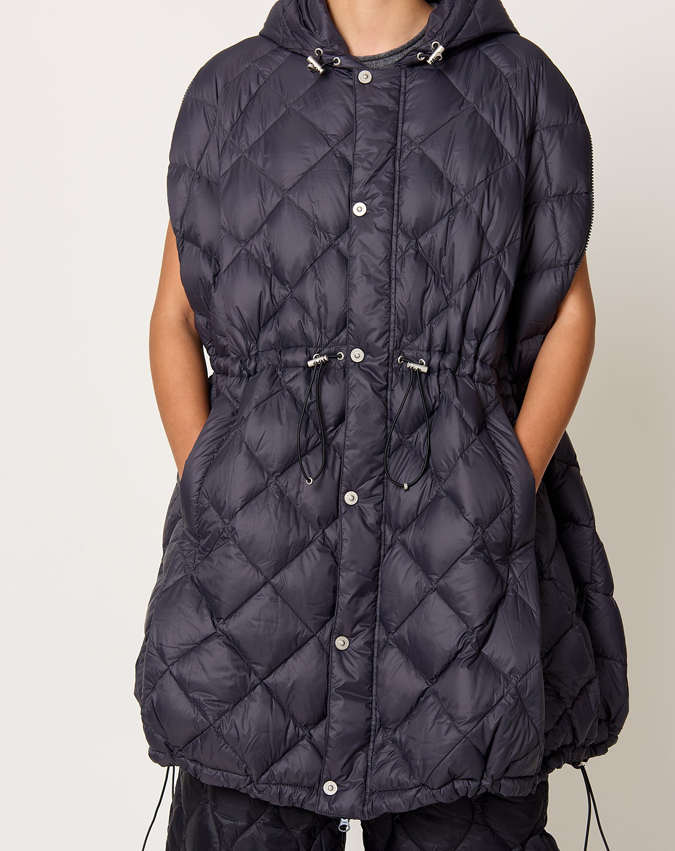 Taion City Down Cape in Dark Charcoal