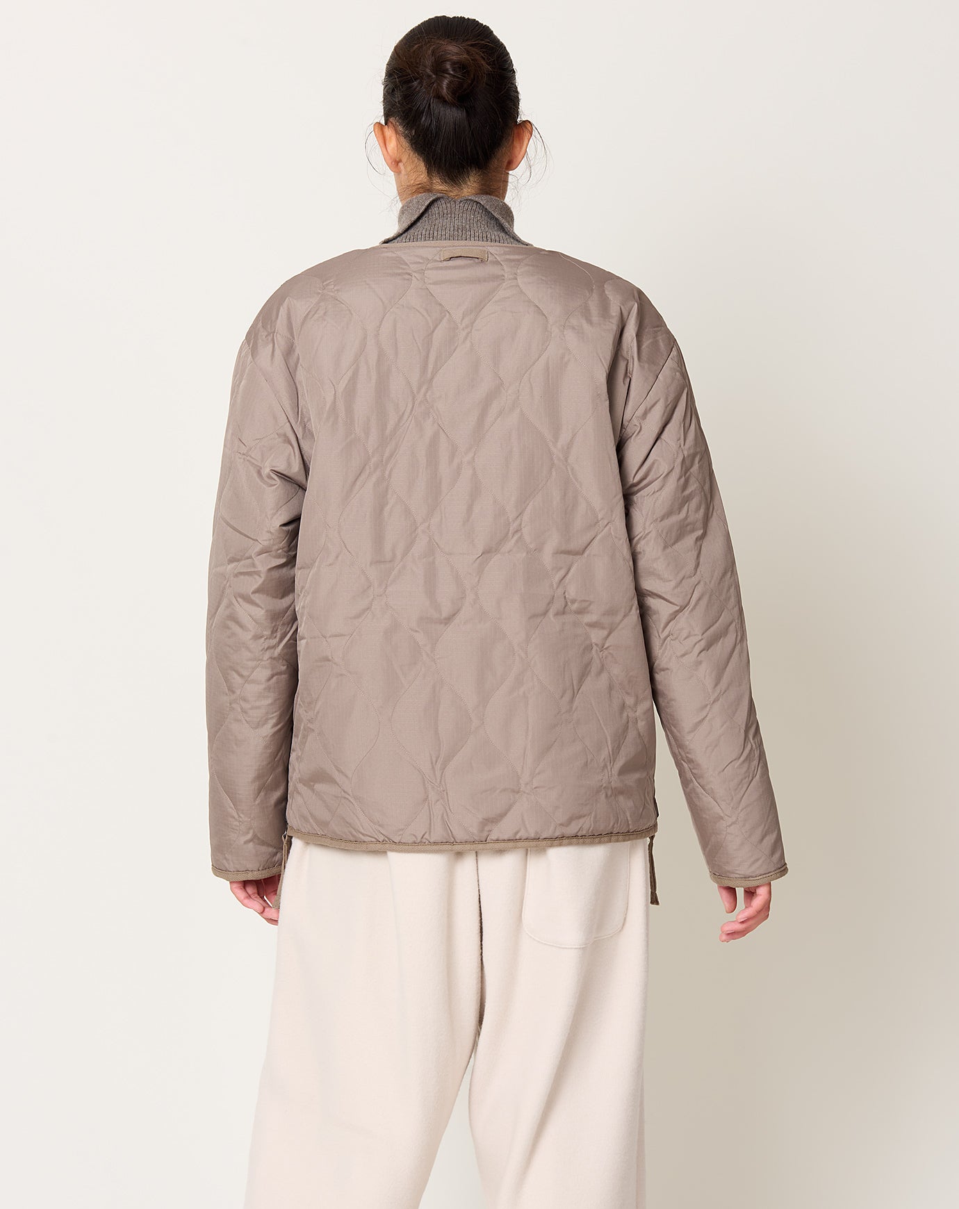 Taion Military Reversible Down X BOA Crewneck Jacket in Mocha