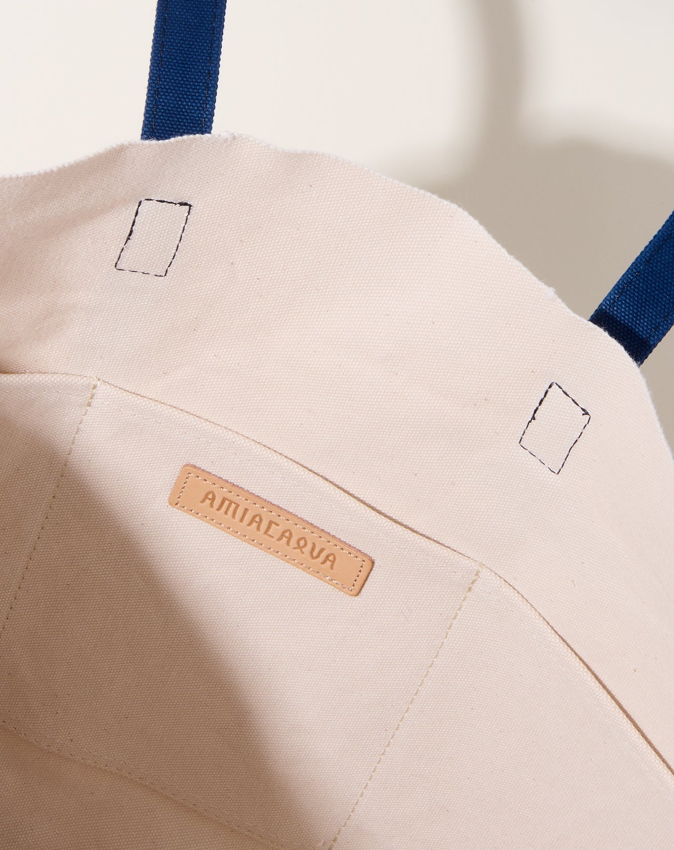 Amiacalva Washed Canvas 2 Tone Tote in Blue