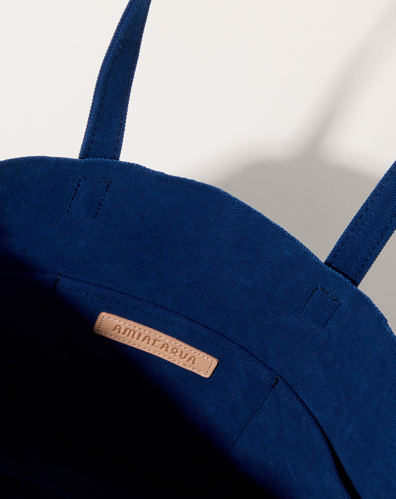 Amiacalva Washed Canvas 6 Pocket Small Tote in Blue