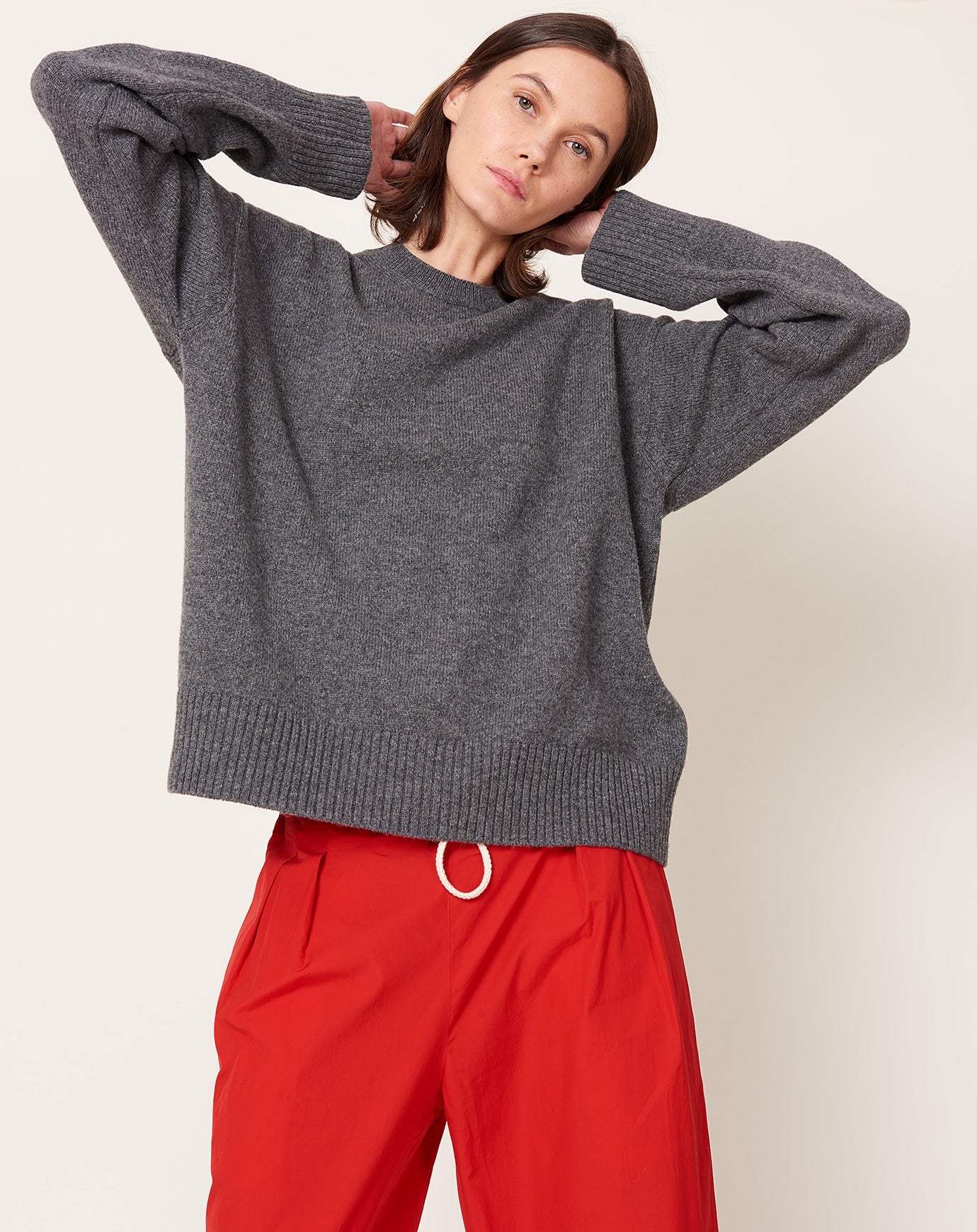 &Daughter Innes Slouch Crewneck in Derby Grey