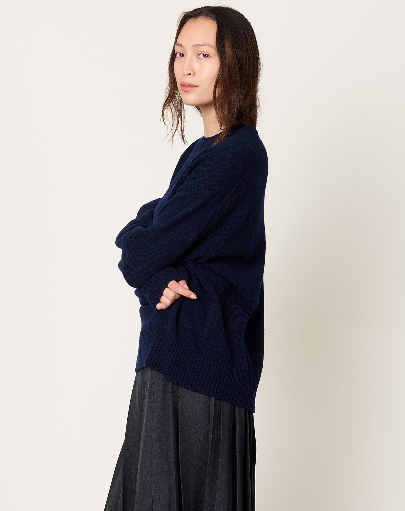 &Daughter Innes Slouch Crewneck in Navy
