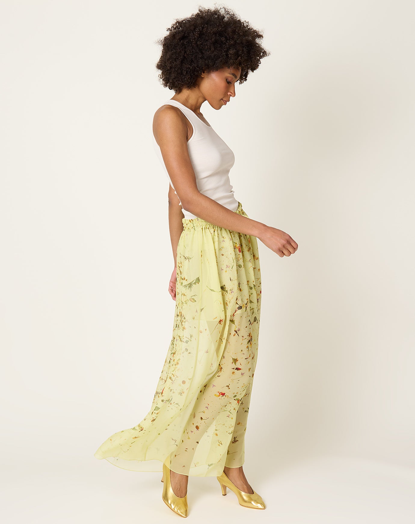 Anntian Chiffon Silk Skirt in PRINT X