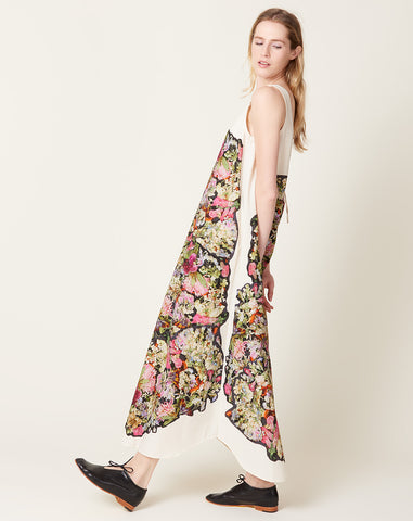 Deep Back Dress in Panel Print K Pressed Flowers