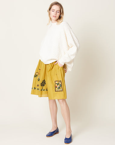 Hand Embroidered Wide Shorts