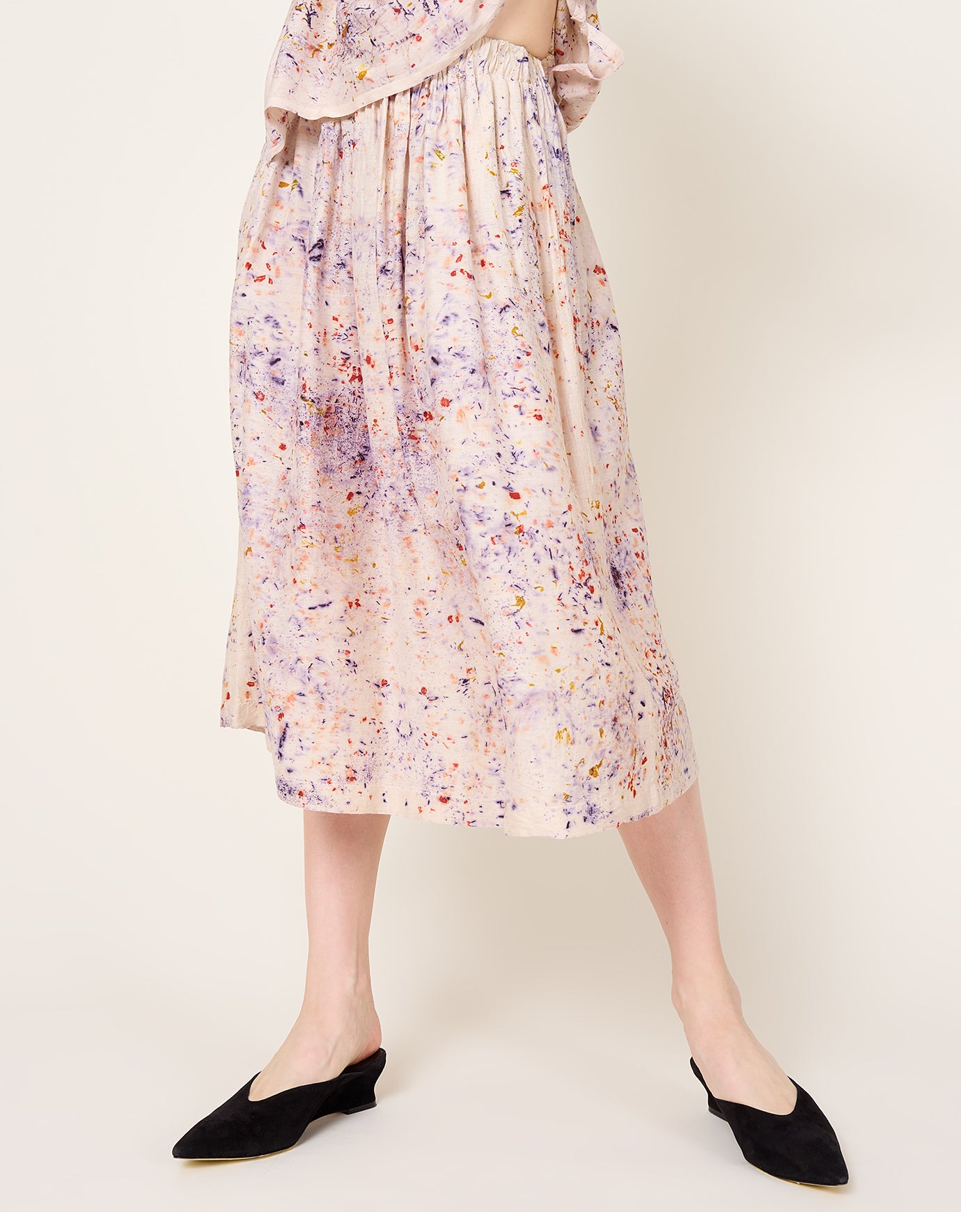 Anntian Silk Skirt in Bundle Plant Dye