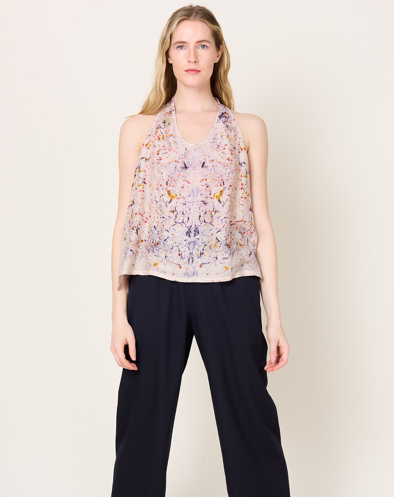 Anntian Silk Tank Top in Bundle Plant Dye