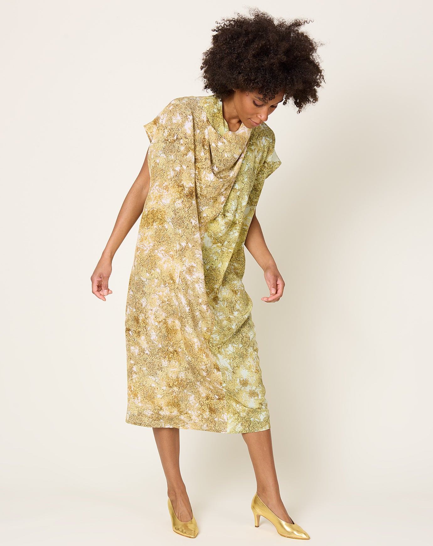 Anntian Peak Silk Dress in PRINT N