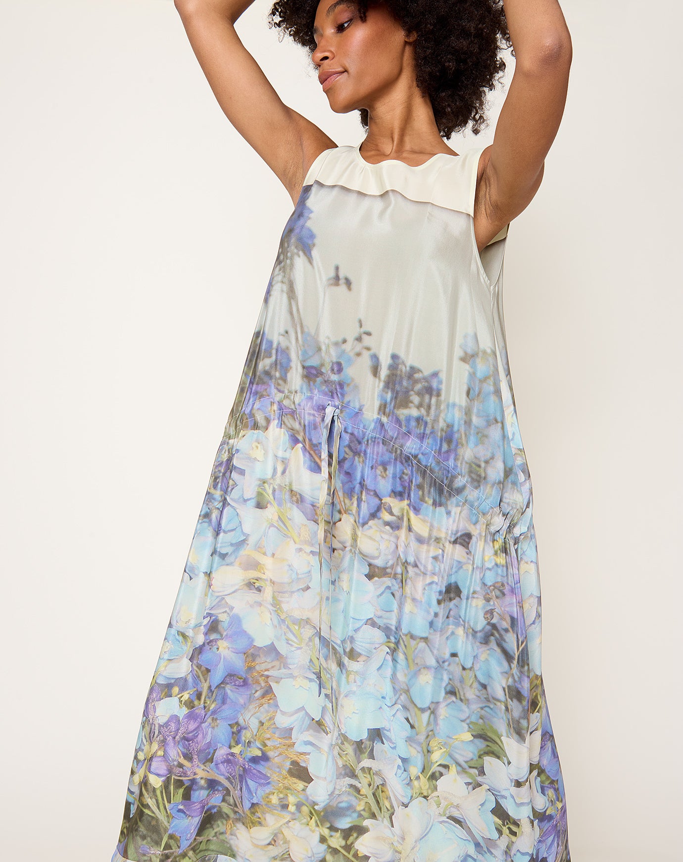 Anntian Sleeveless Silk Dress in PRINT Q
