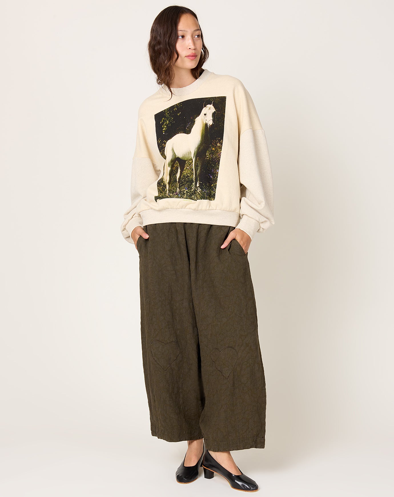 Anntian Classic Sweatshirt in Horse Print