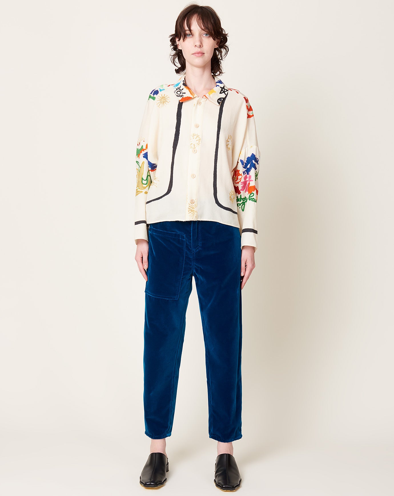 Anntian Hand Embroidered Wool Shirt