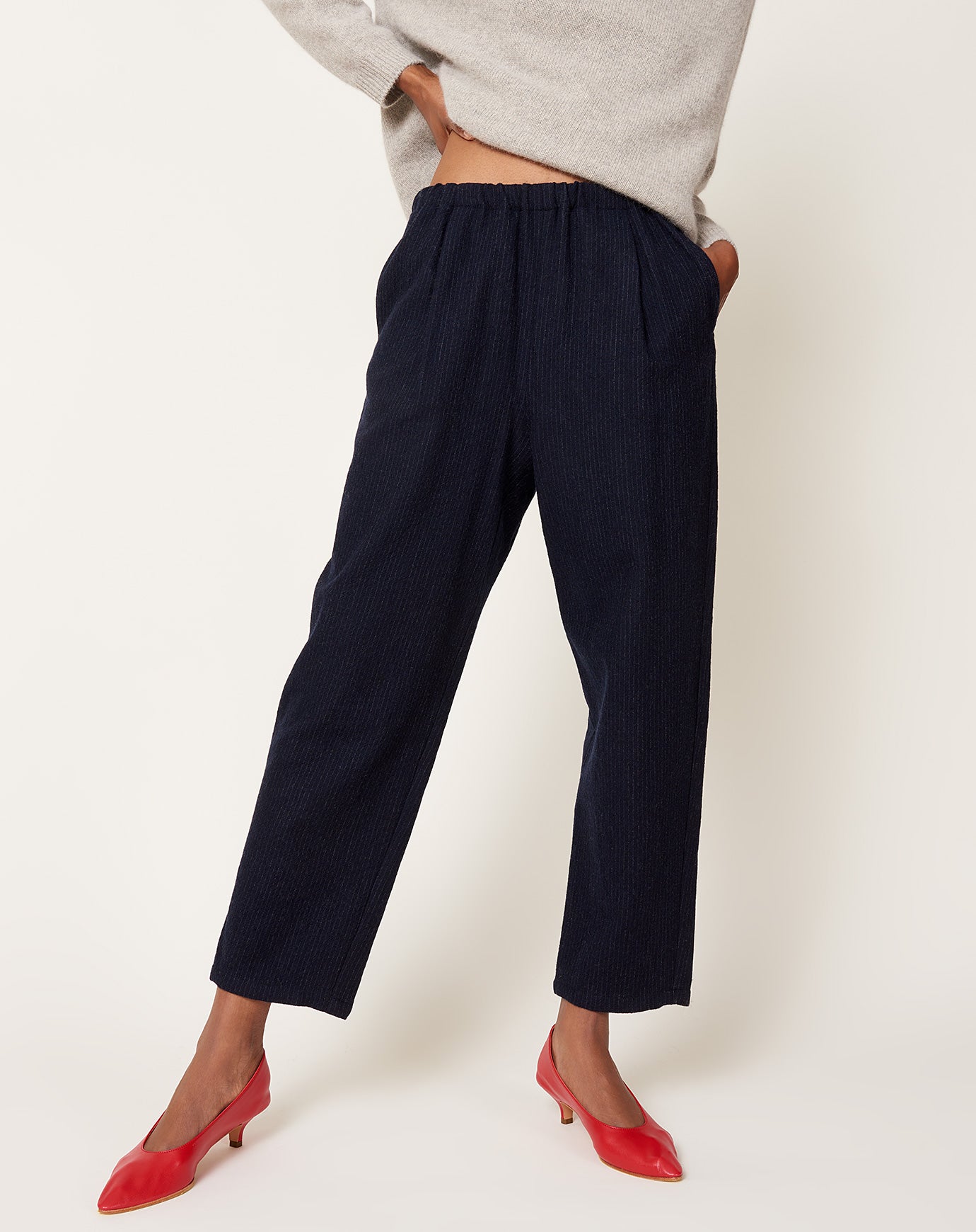 apuntob Pinstripe Trouser in Night