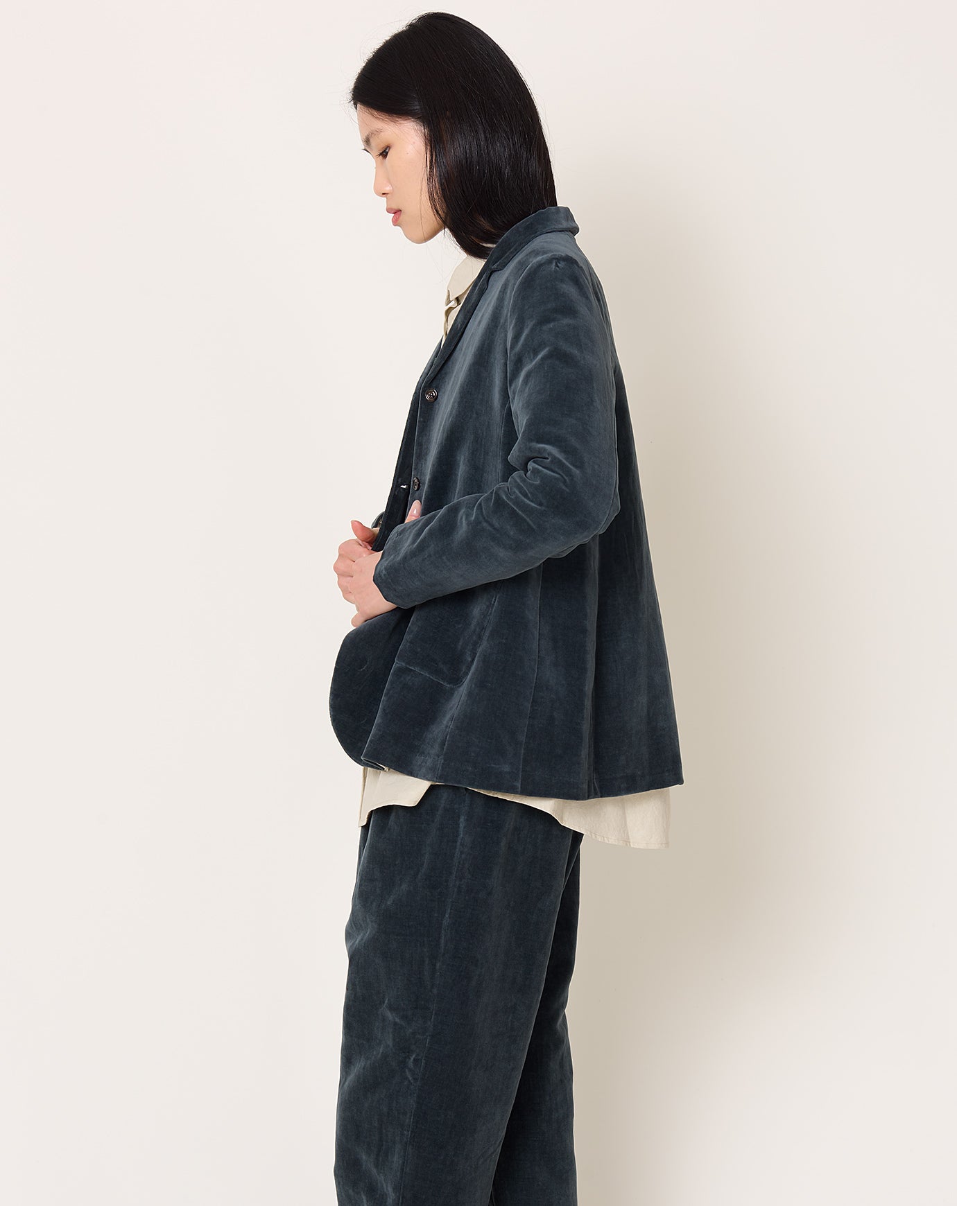 apuntob Velvet Jacket in Dark Teal