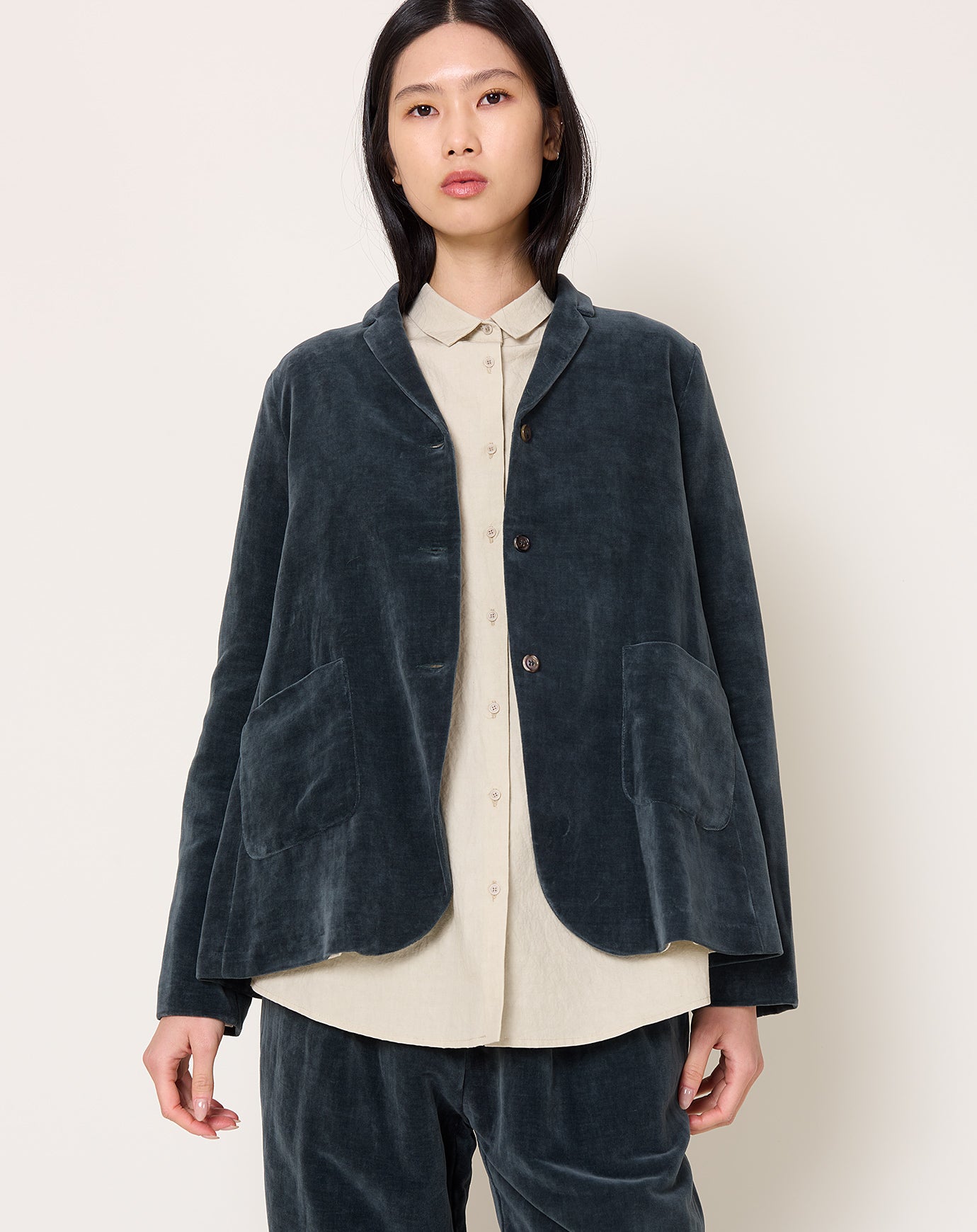 apuntob Velvet Jacket in Dark Teal