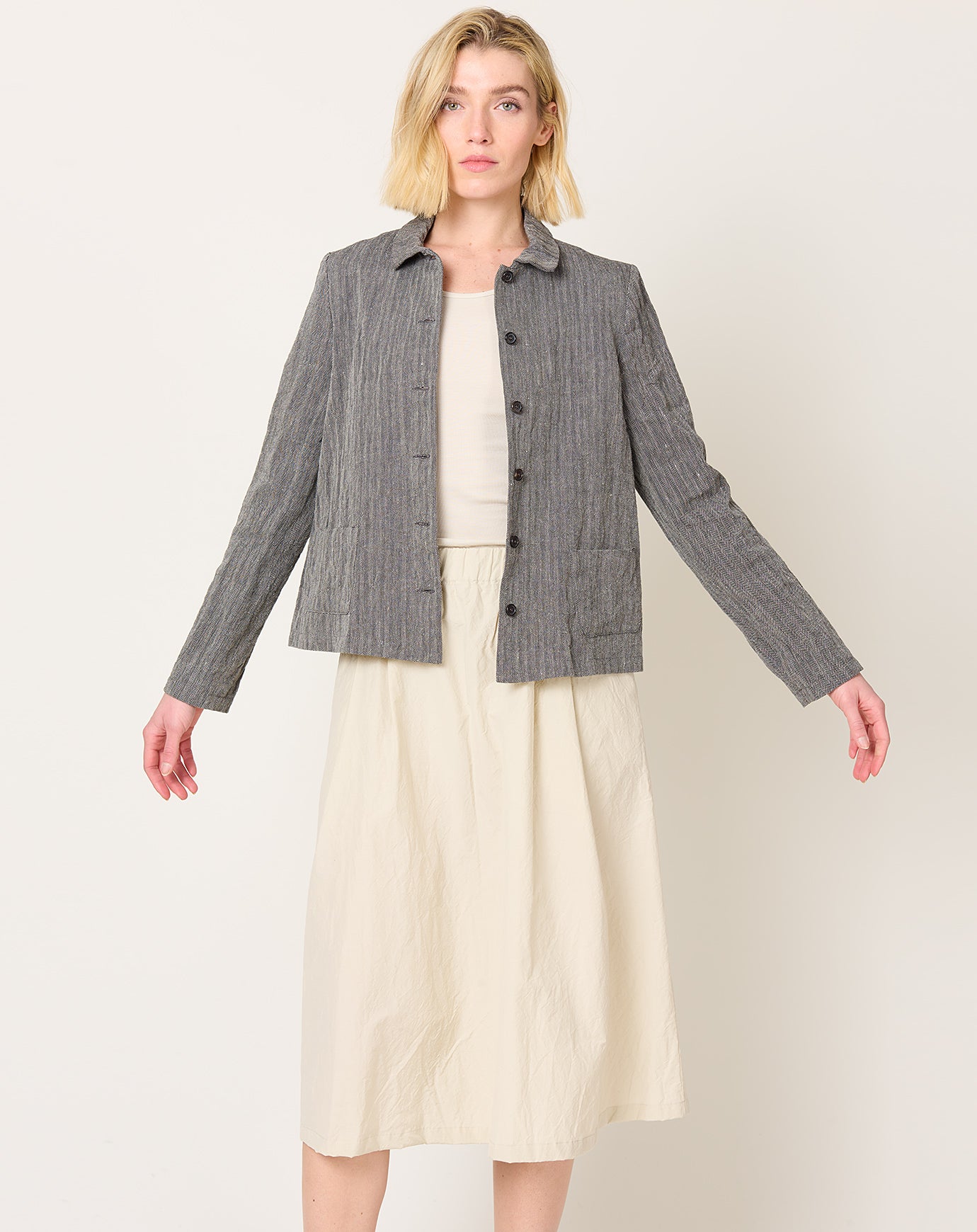 apuntob Herringbone Jacket in Black Rope