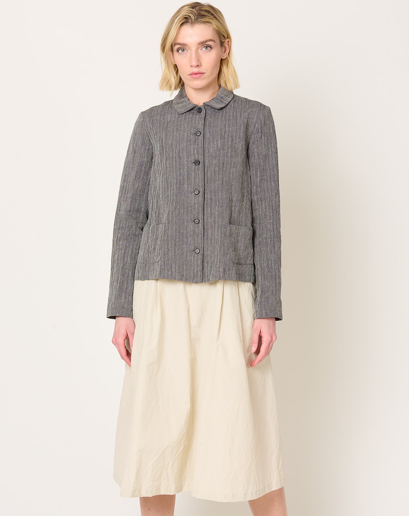 apuntob Herringbone Jacket in Black Rope