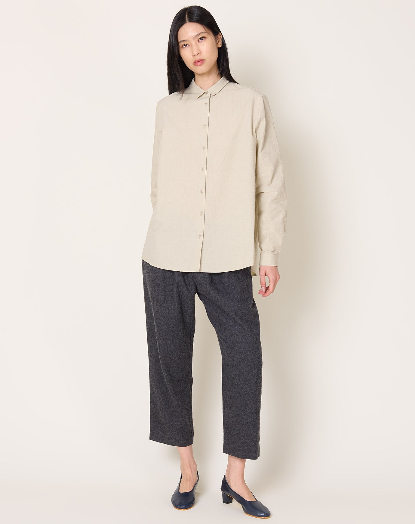 apuntob Japanese Cotton Linen Shirt in Sand