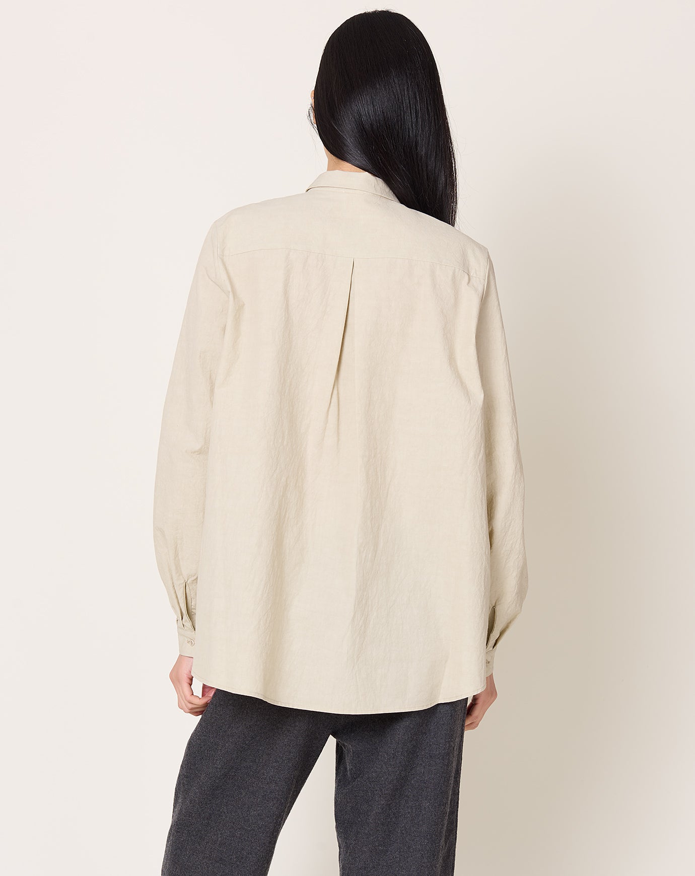 apuntob Japanese Cotton Linen Shirt in Sand