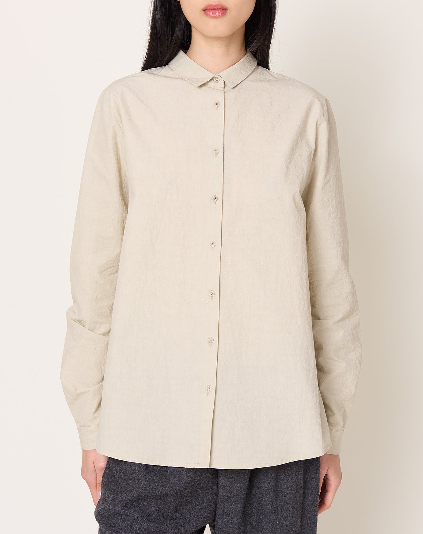 apuntob Japanese Cotton Linen Shirt in Sand