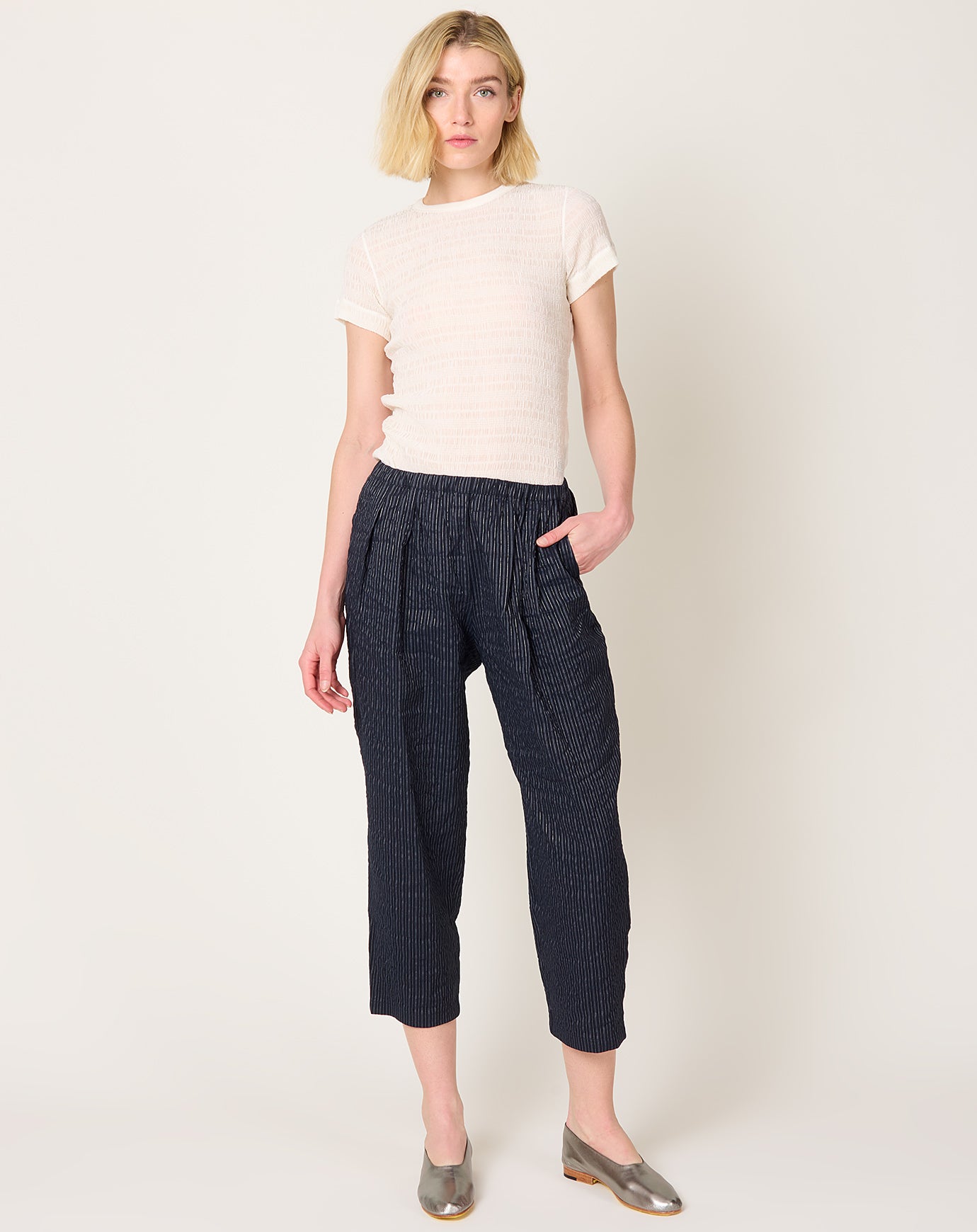 apuntob Micro Vichy Shirt in Black Sesame