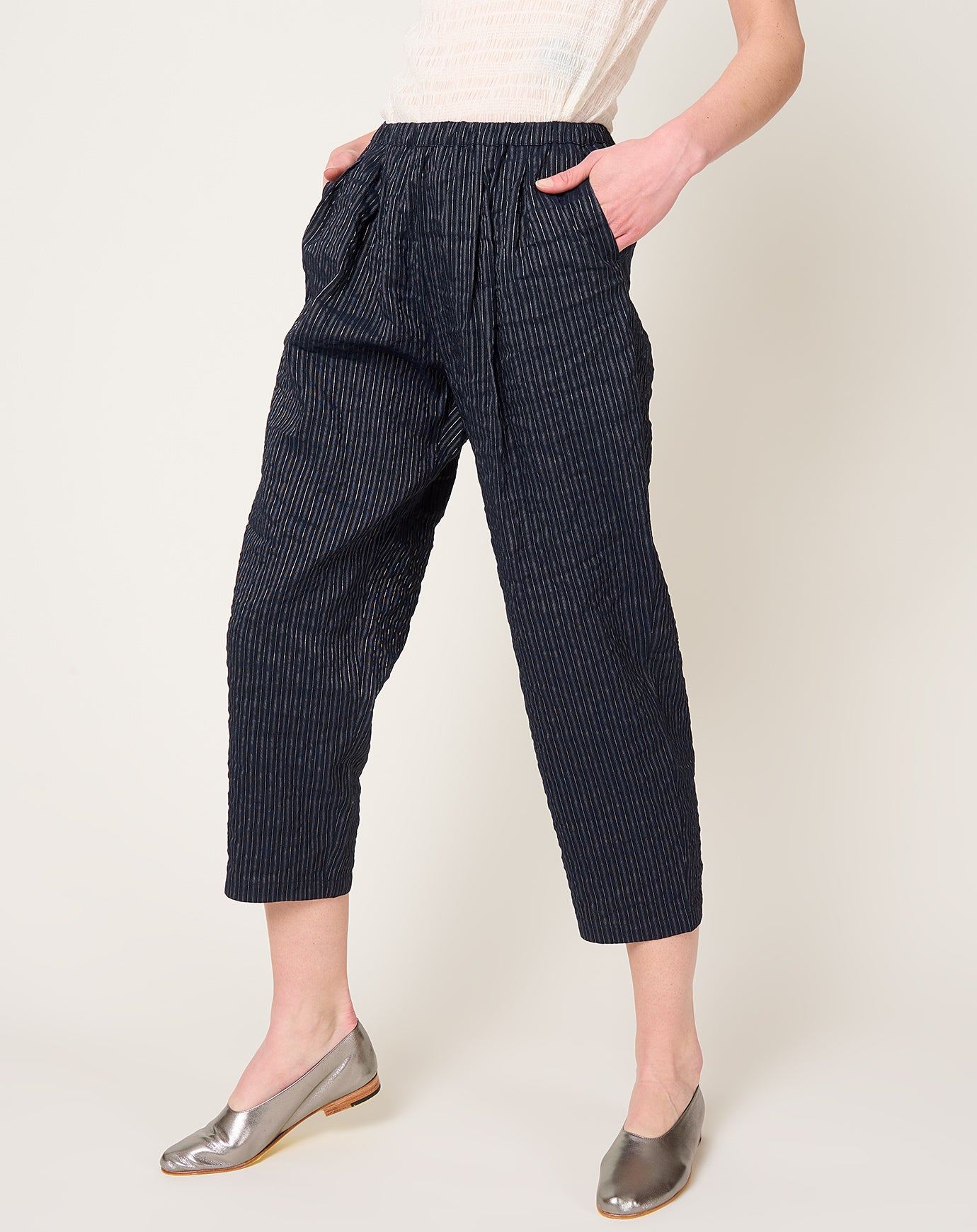 apuntob Micro Vichy Shirt in Black Sesame