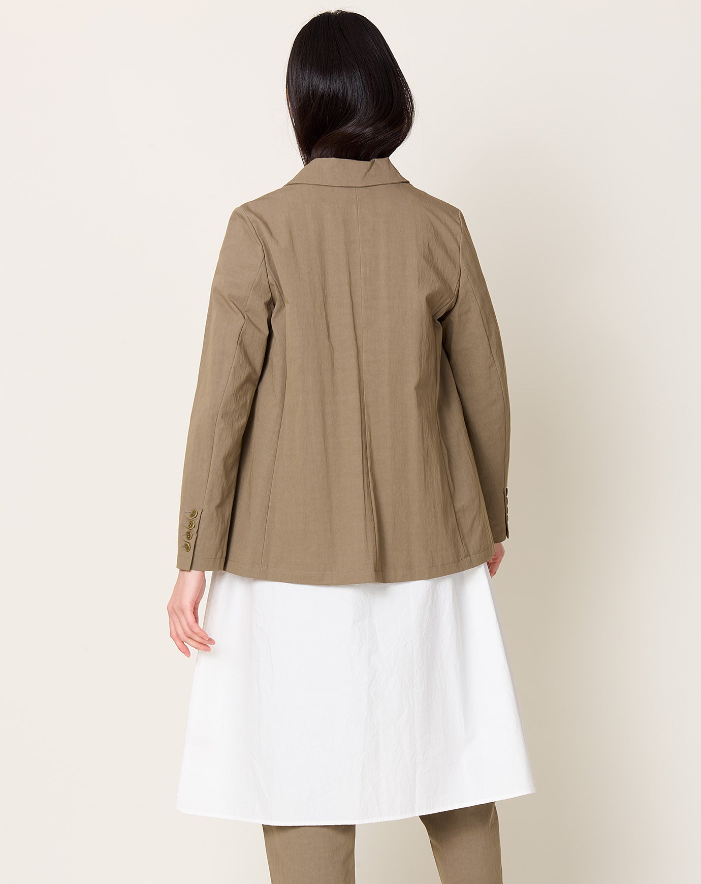 apuntob Heavy Cotton A-line Jacket in Mud