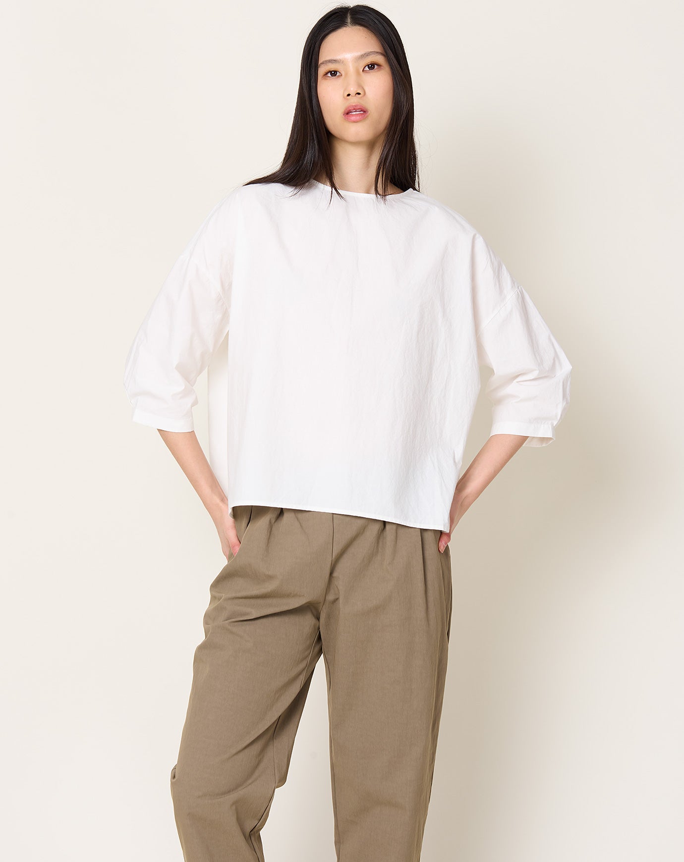 apuntob Japanese Poplin Shirt in Milk