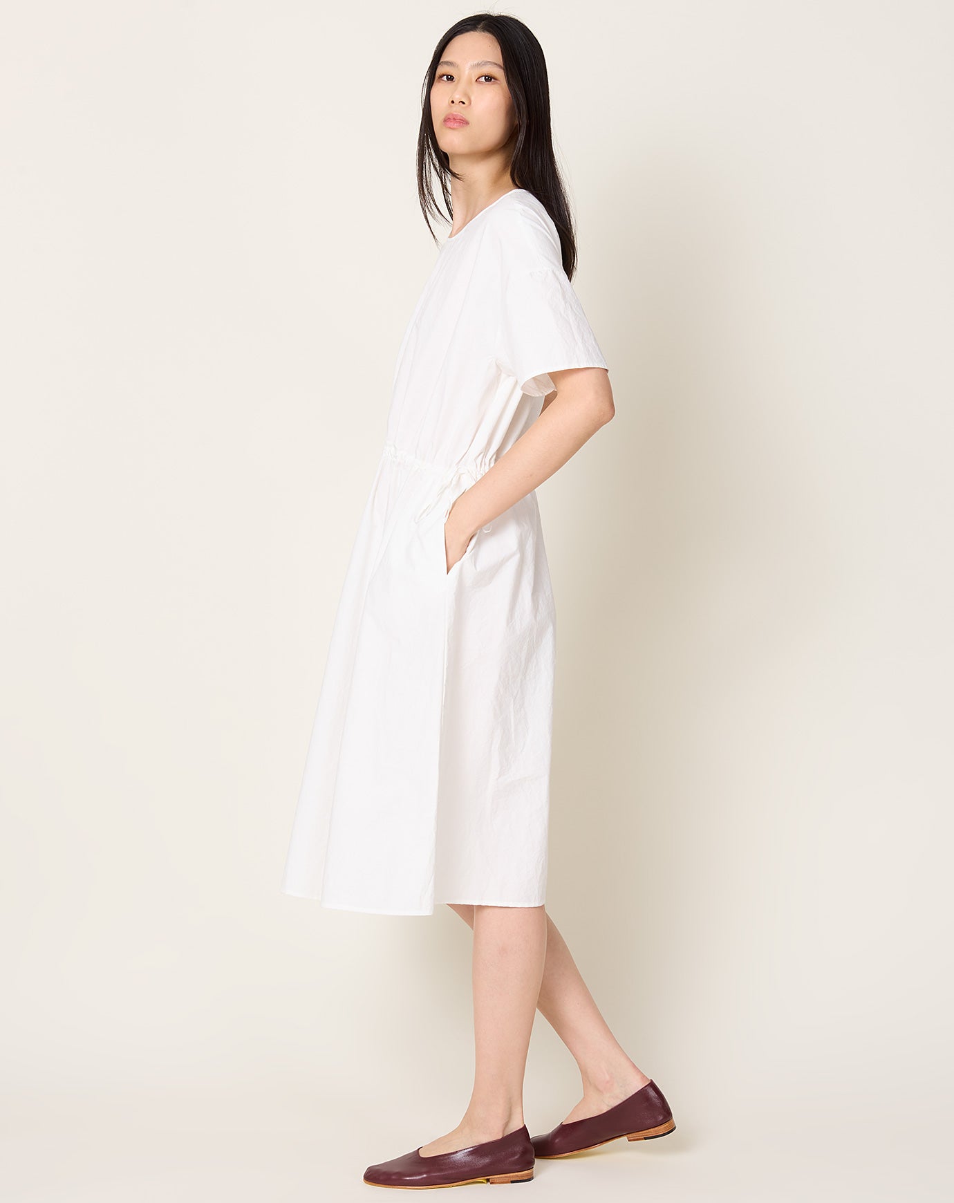 apuntob Japanese Poplin Dress in Milk