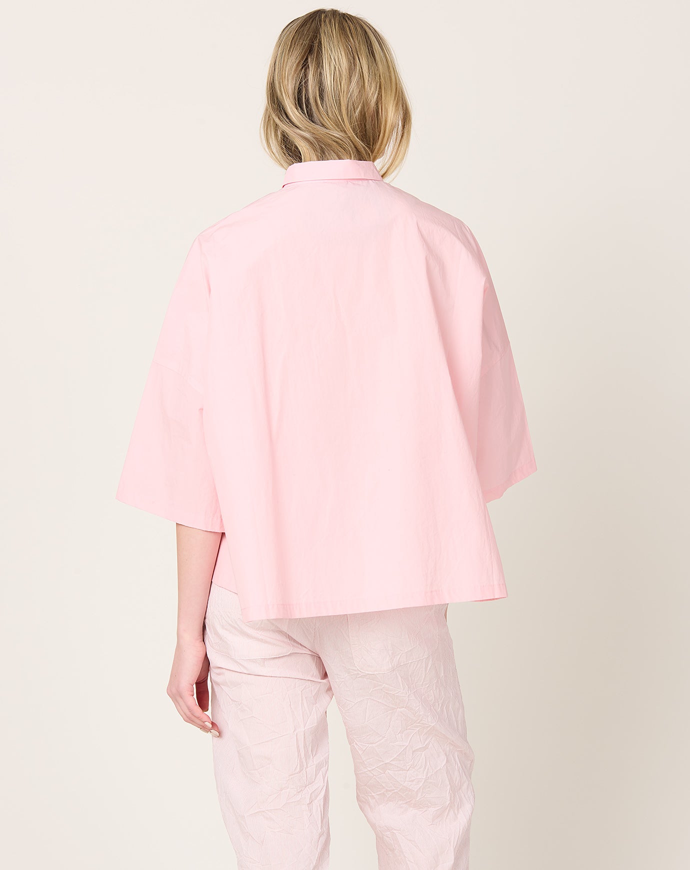 apuntob Boxy Poplin Shirt in Candy