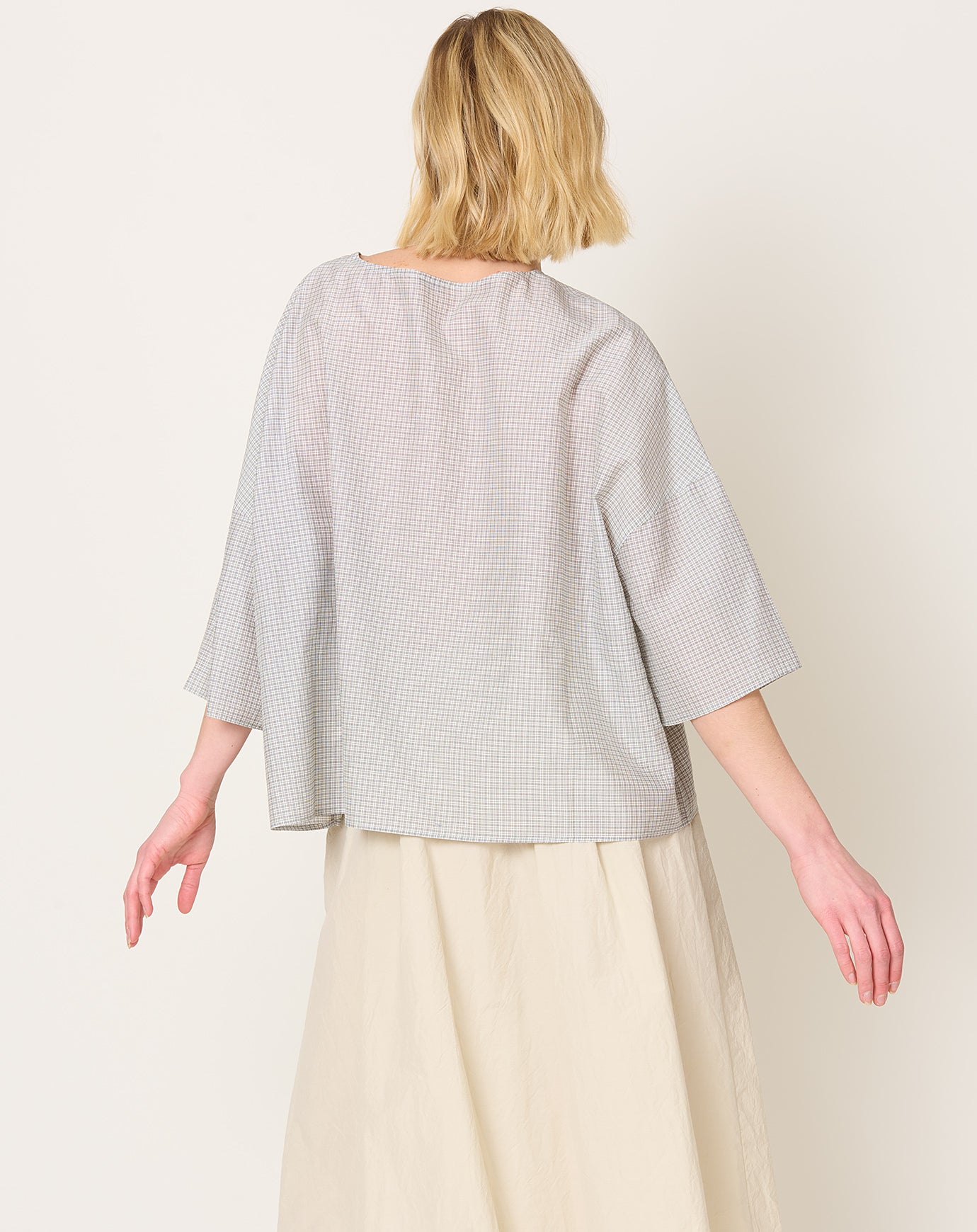 apuntob Micro Vichy Shirt in Black Sesame
